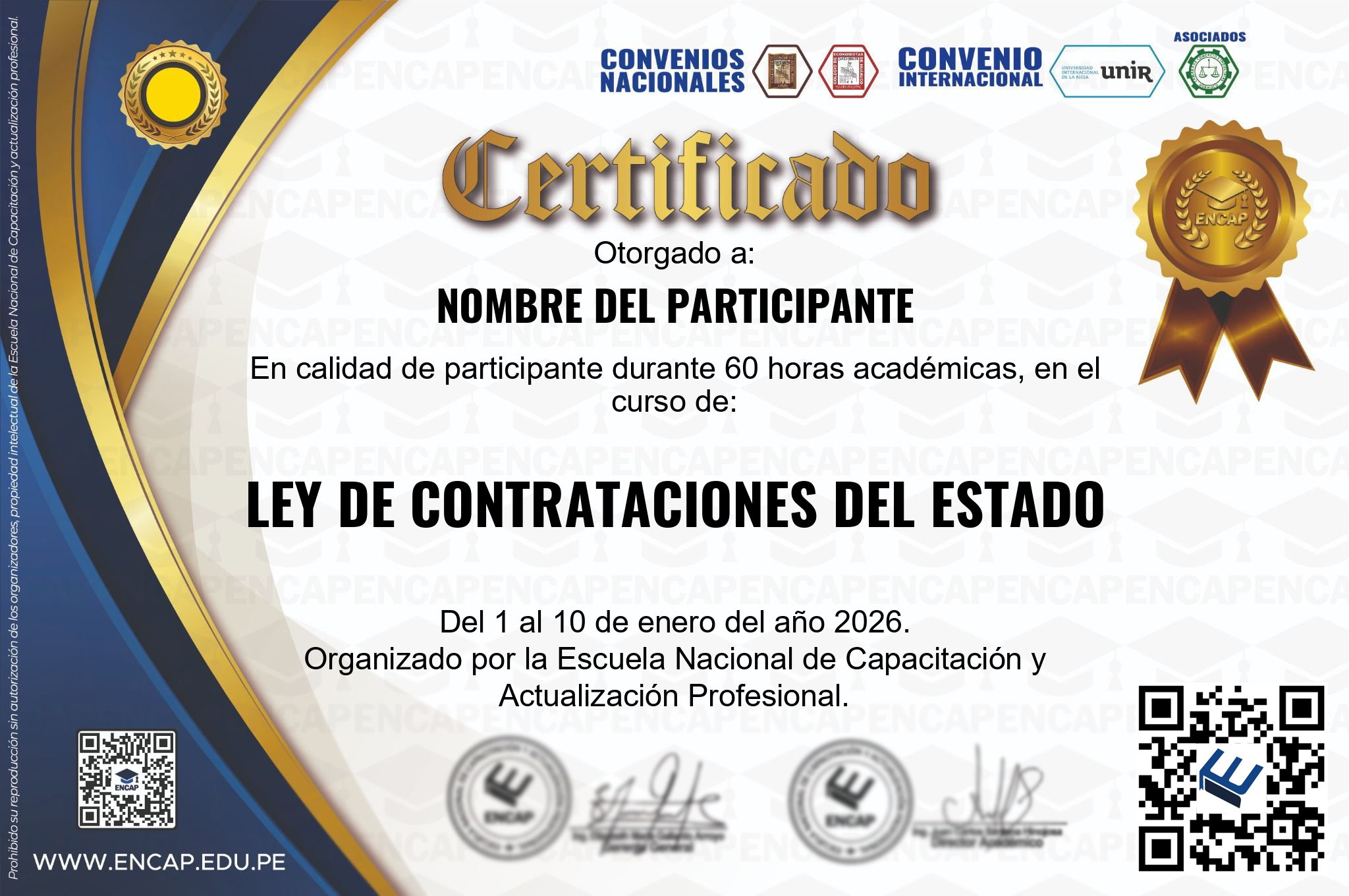 Certificado Especialización