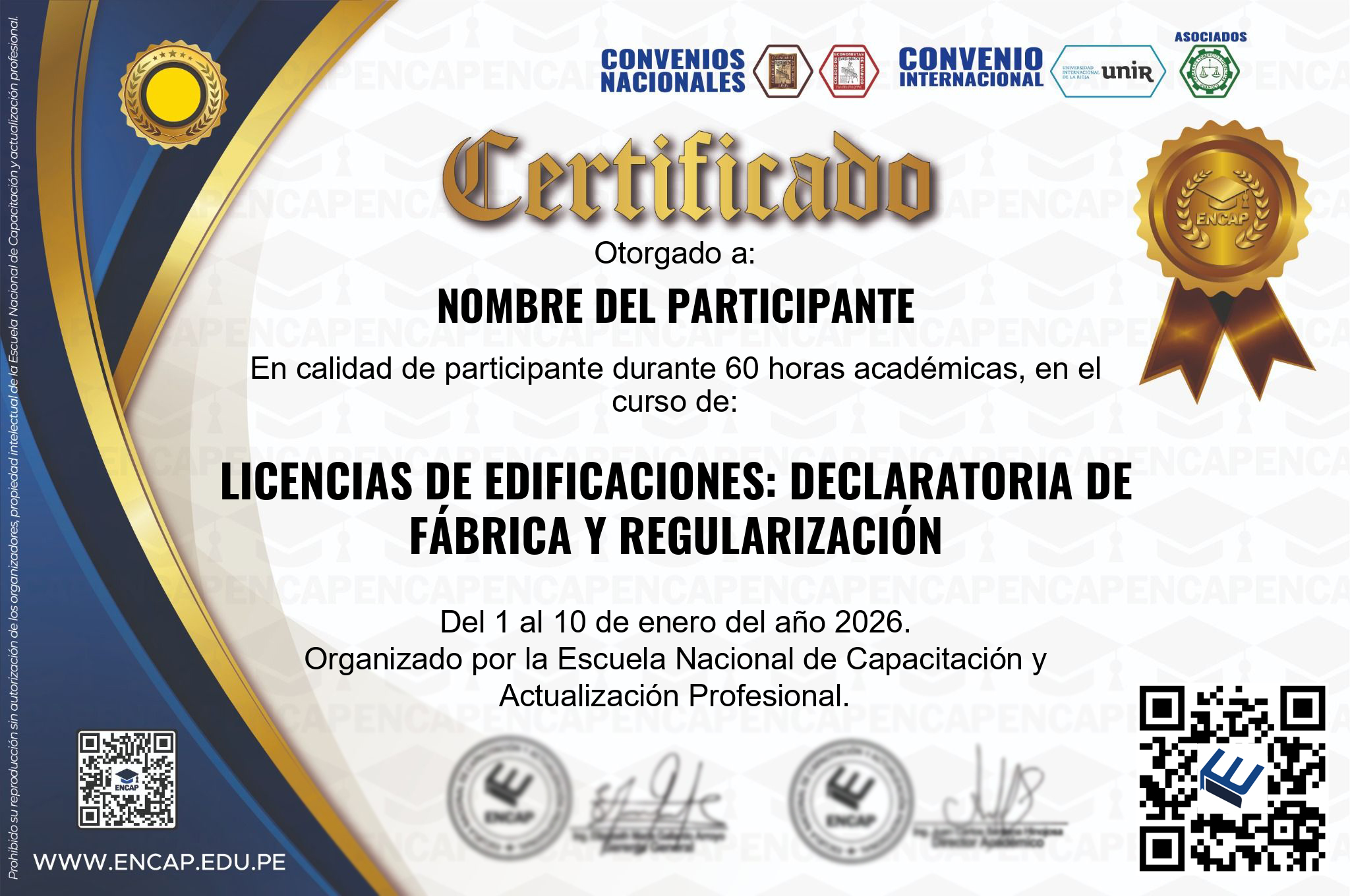 Certificado Especialización