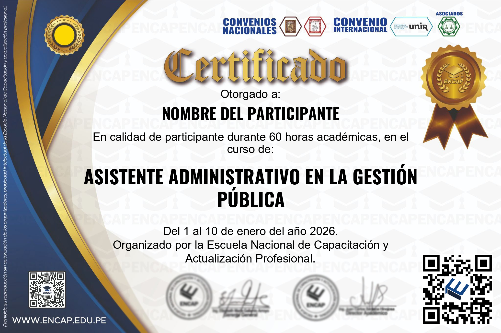 Certificado Especialización