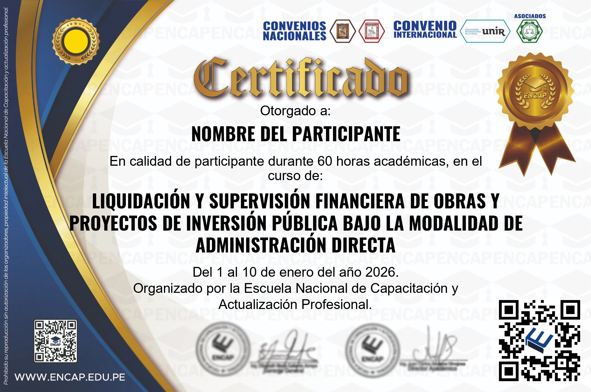 Certificado Especialización