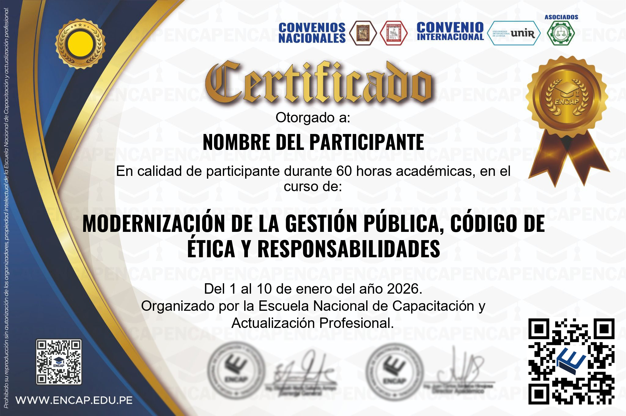 Certificado Especialización