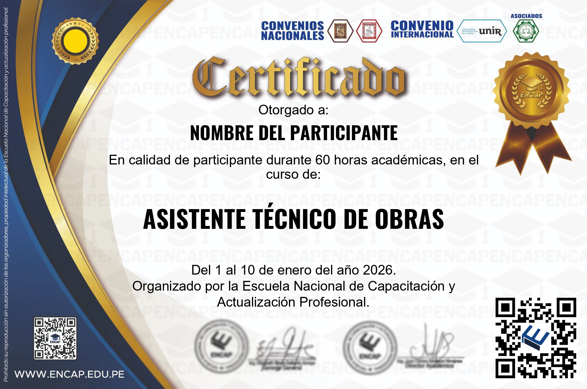 Certificado Especialización