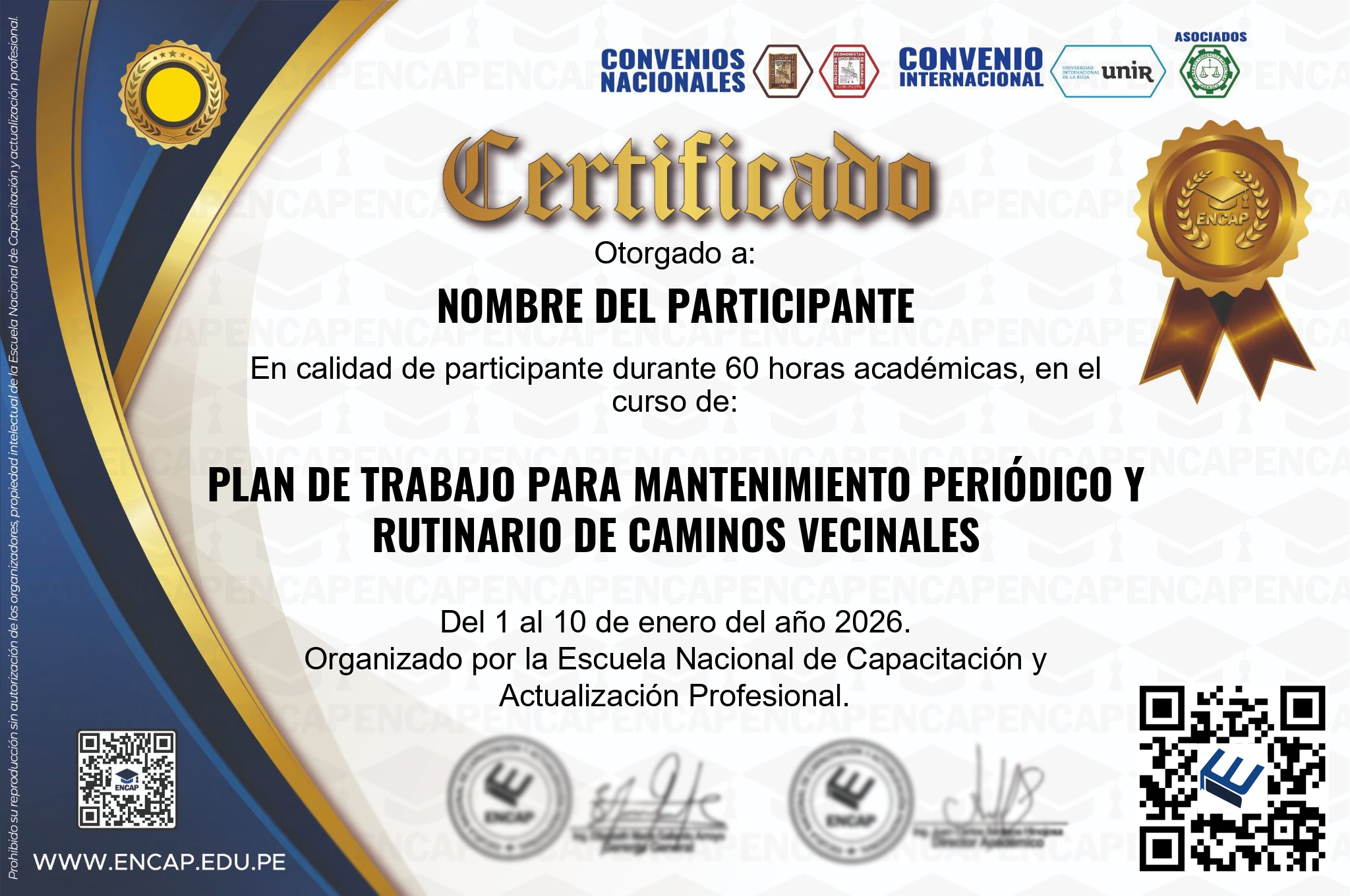 Certificado Especialización