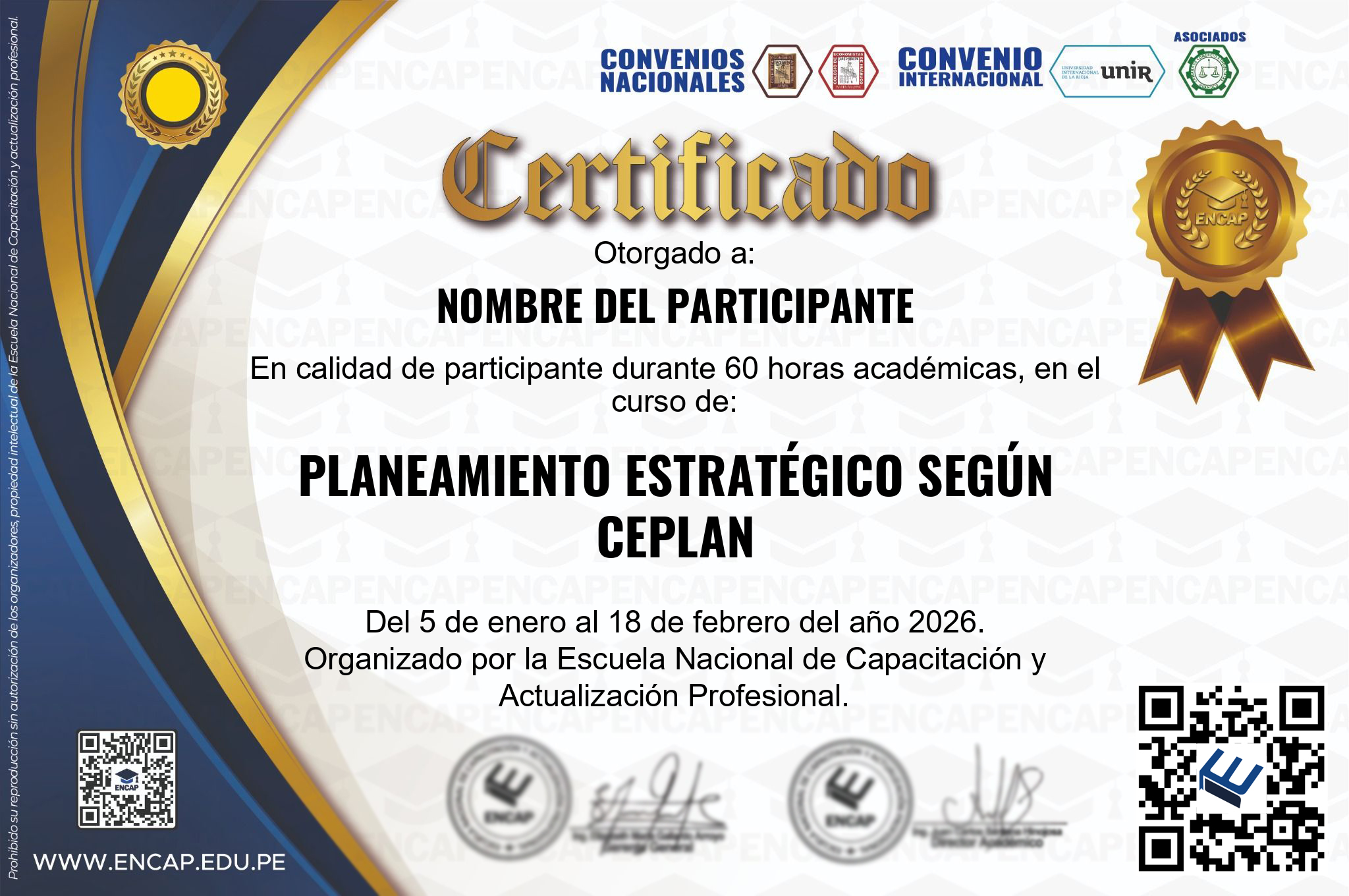 Certificado Especialización