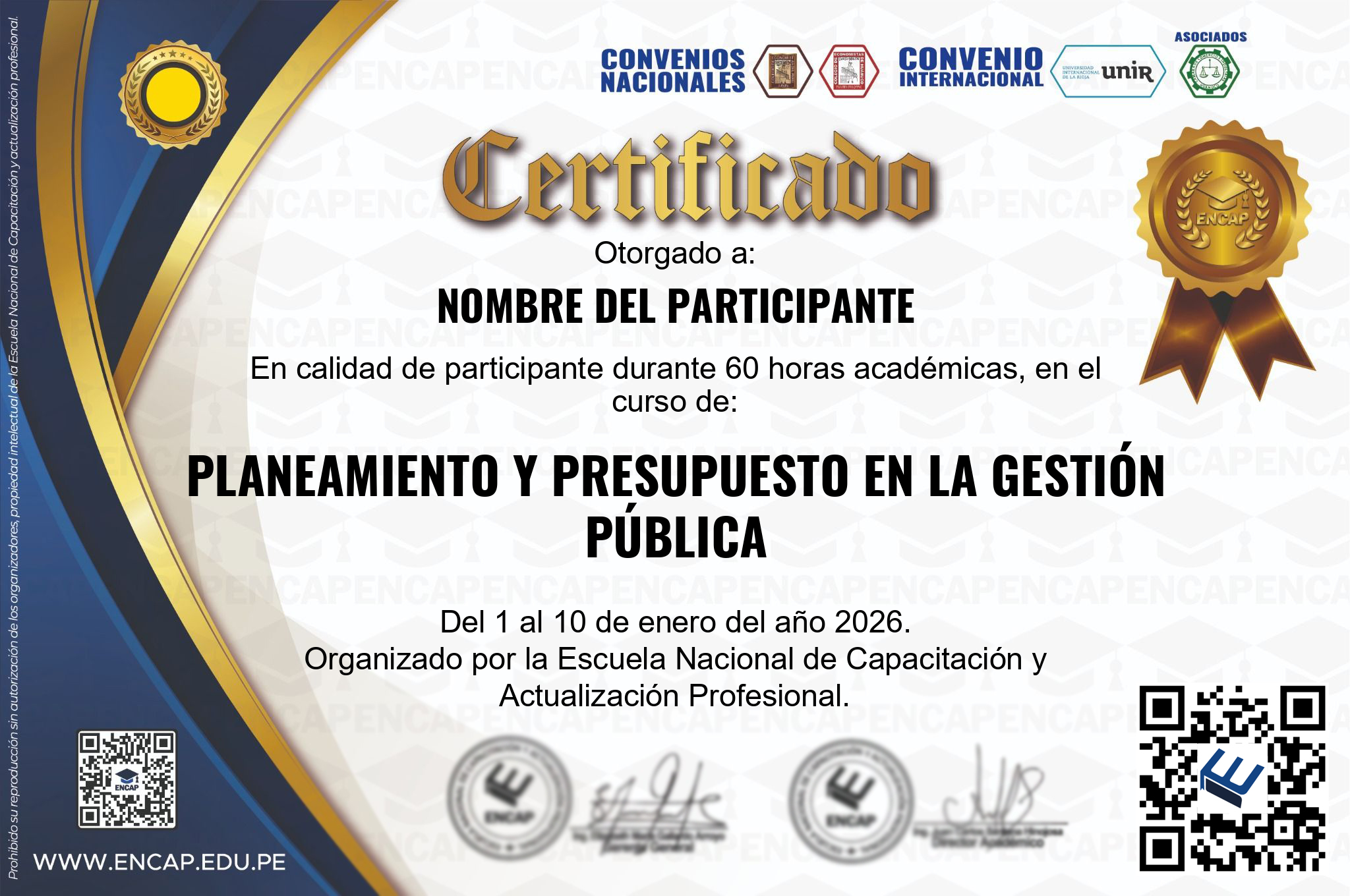 Certificado Especialización