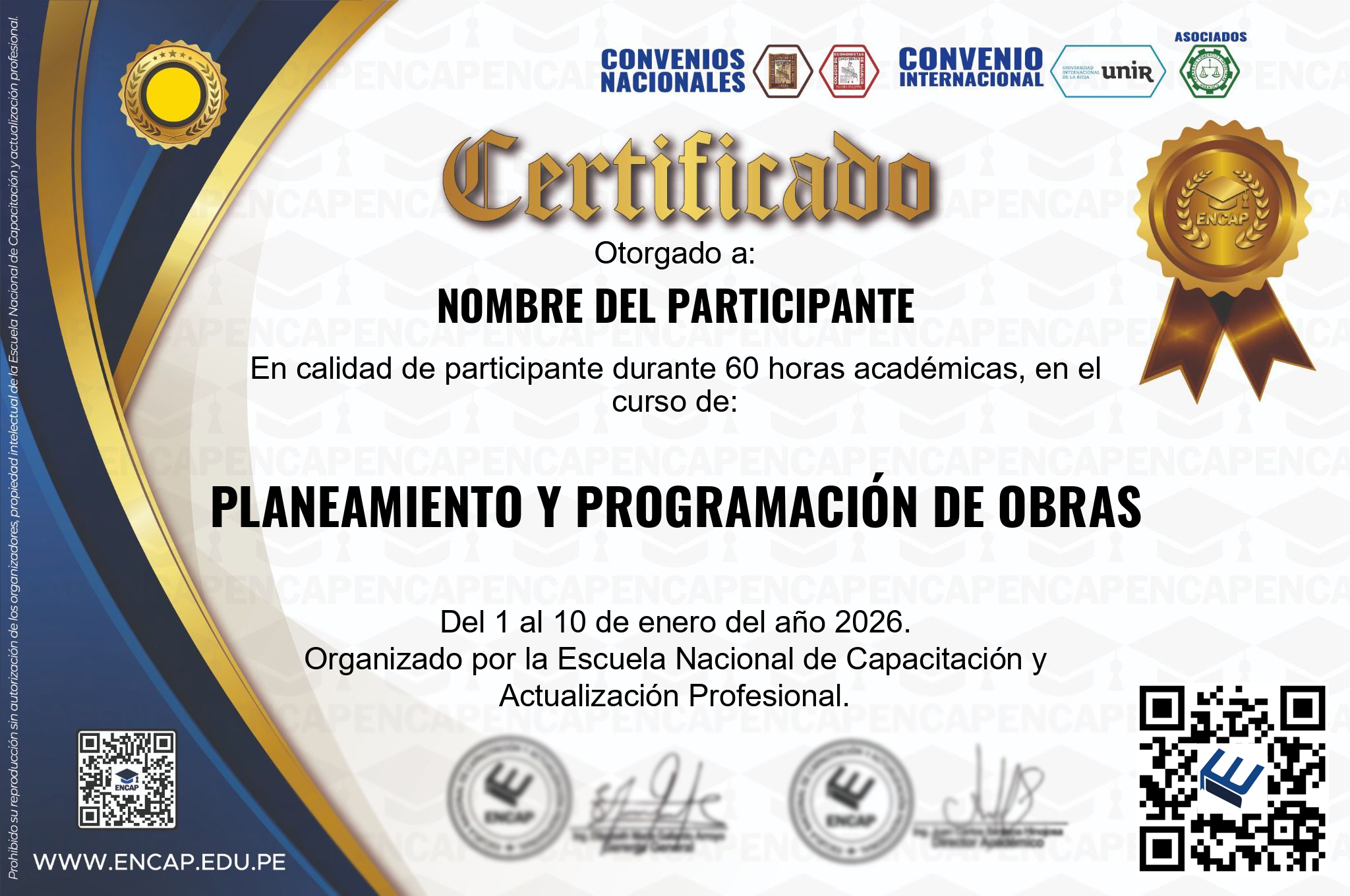 Certificado Especialización