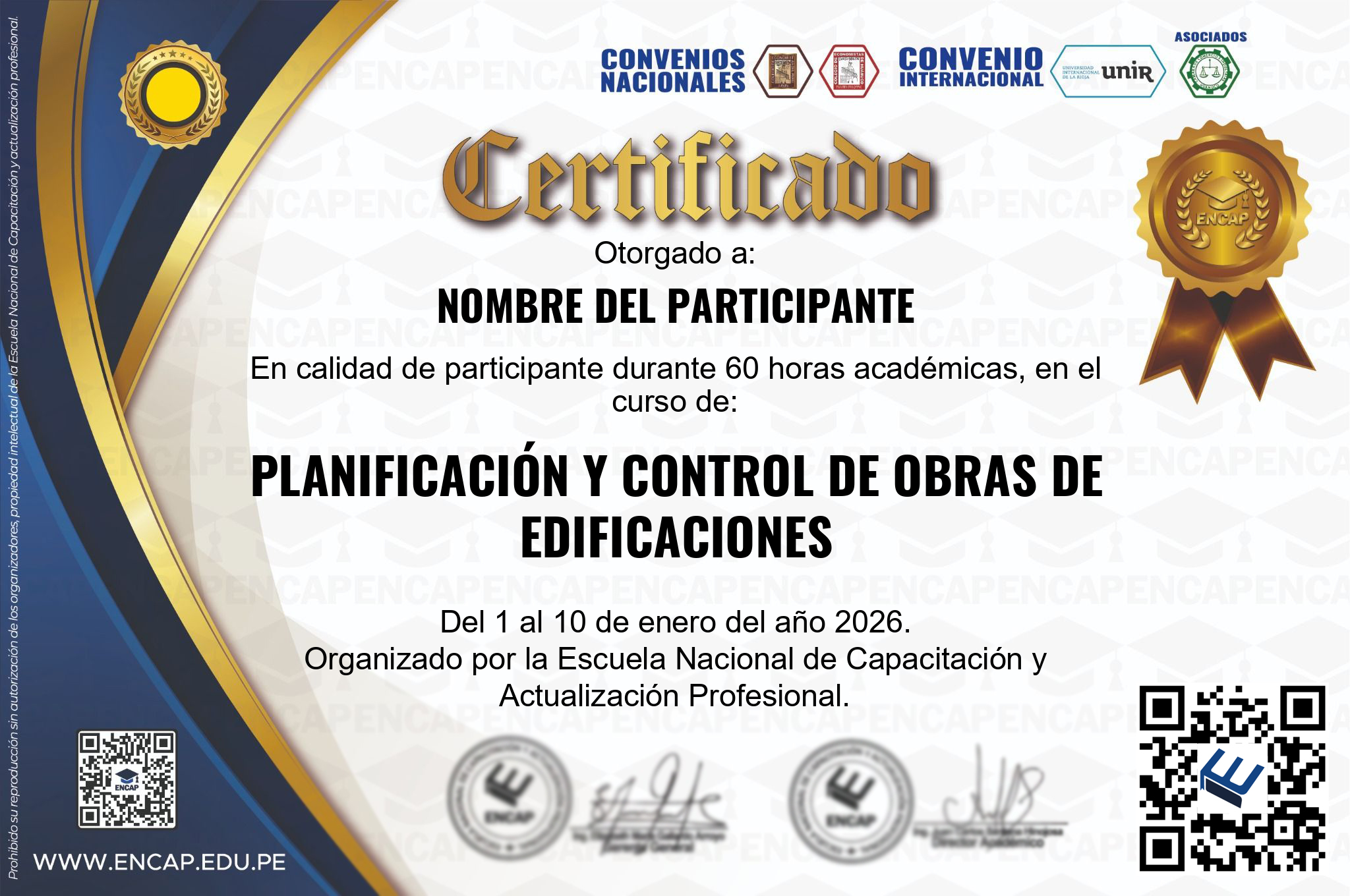 Certificado Especialización