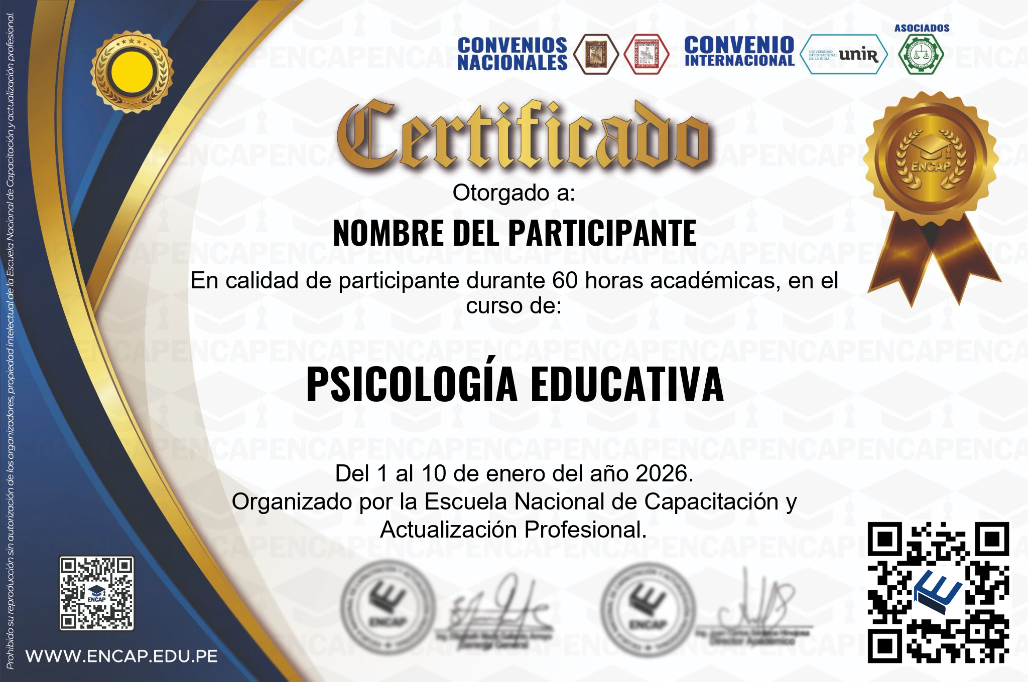 Certificado Especialización