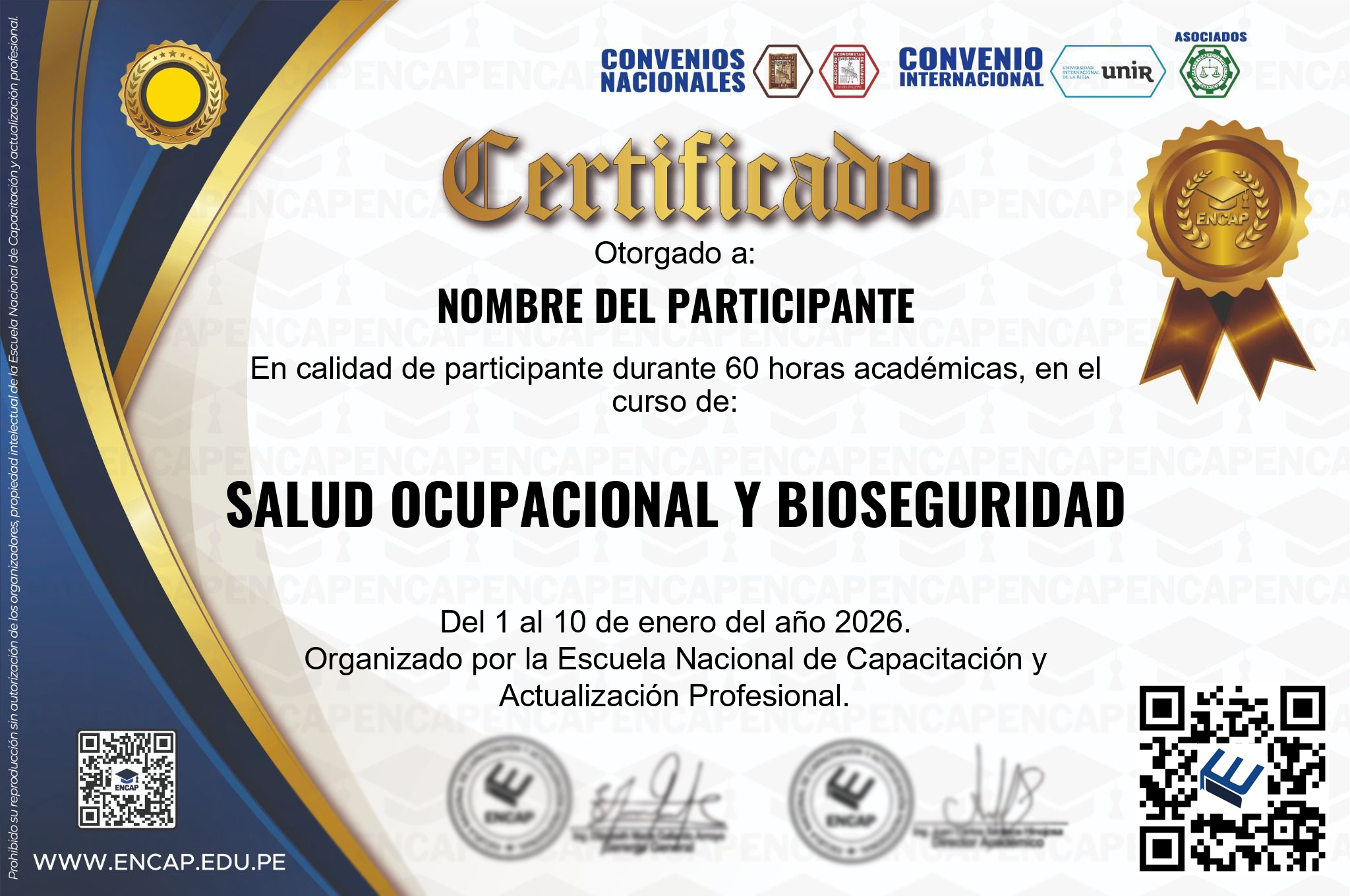 Certificado Especialización