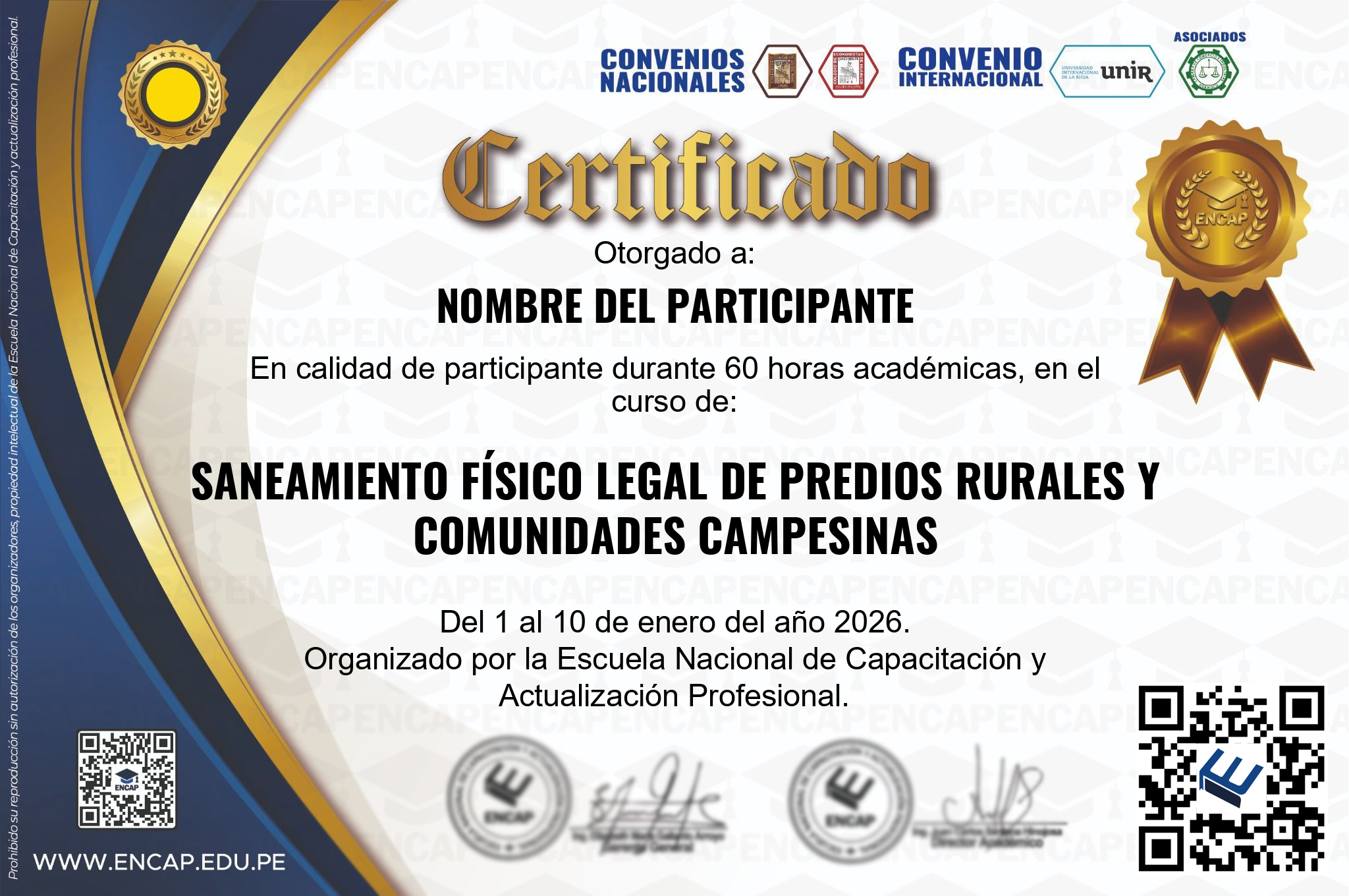 Certificado Especialización