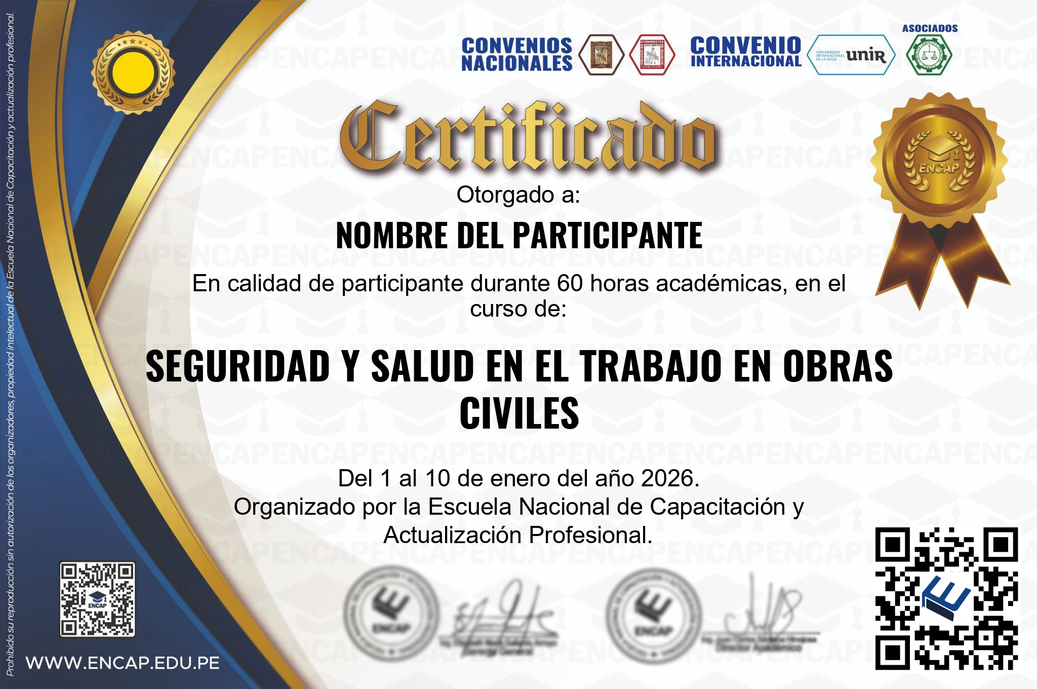 Certificado Especialización