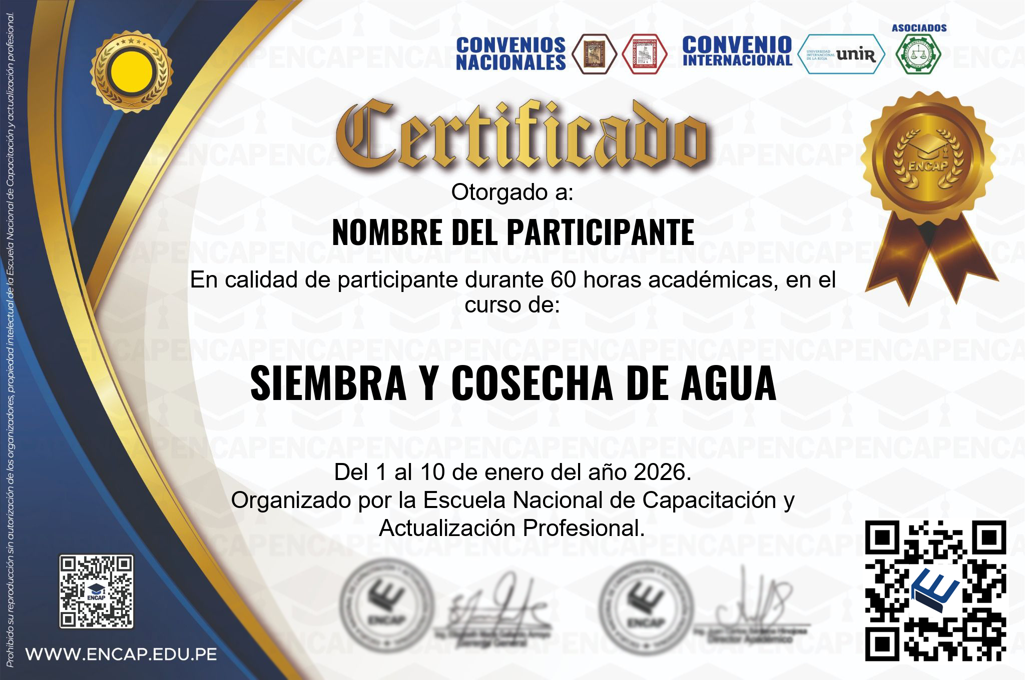Certificado Especialización