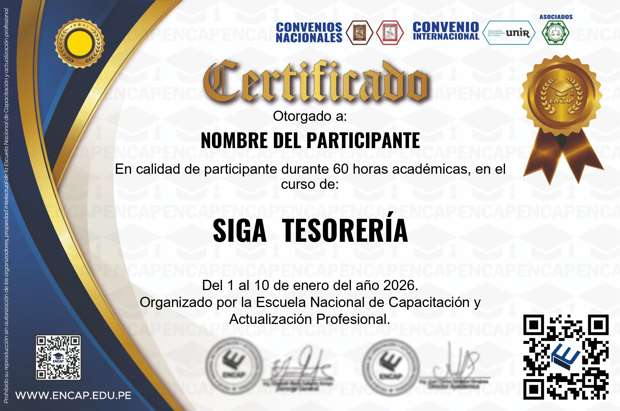 Certificado Especialización