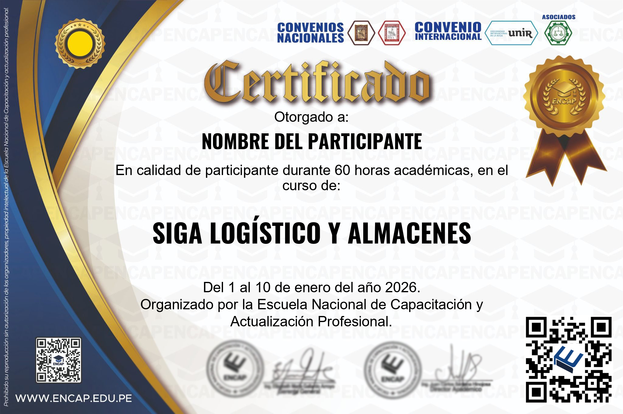 Certificado Especialización