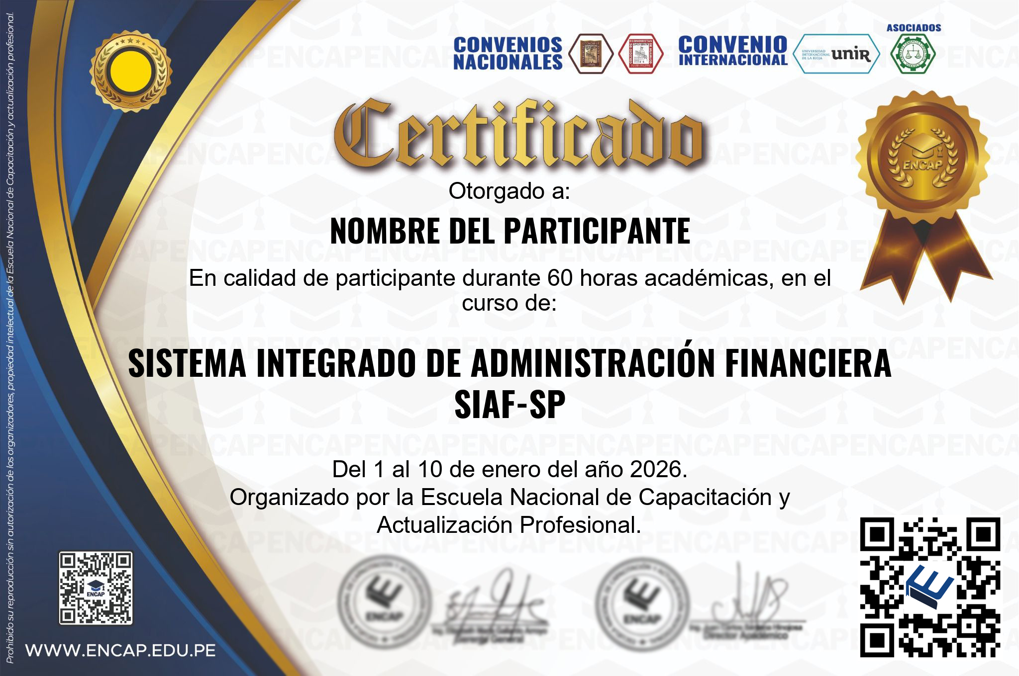 Certificado Especialización