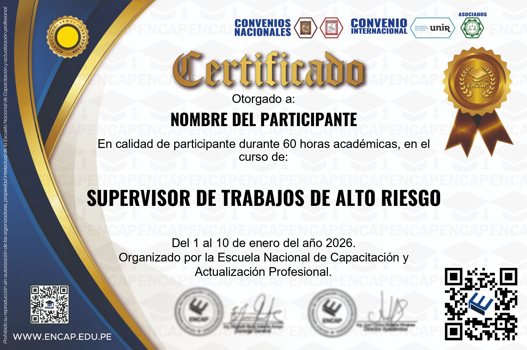 Certificado Especialización