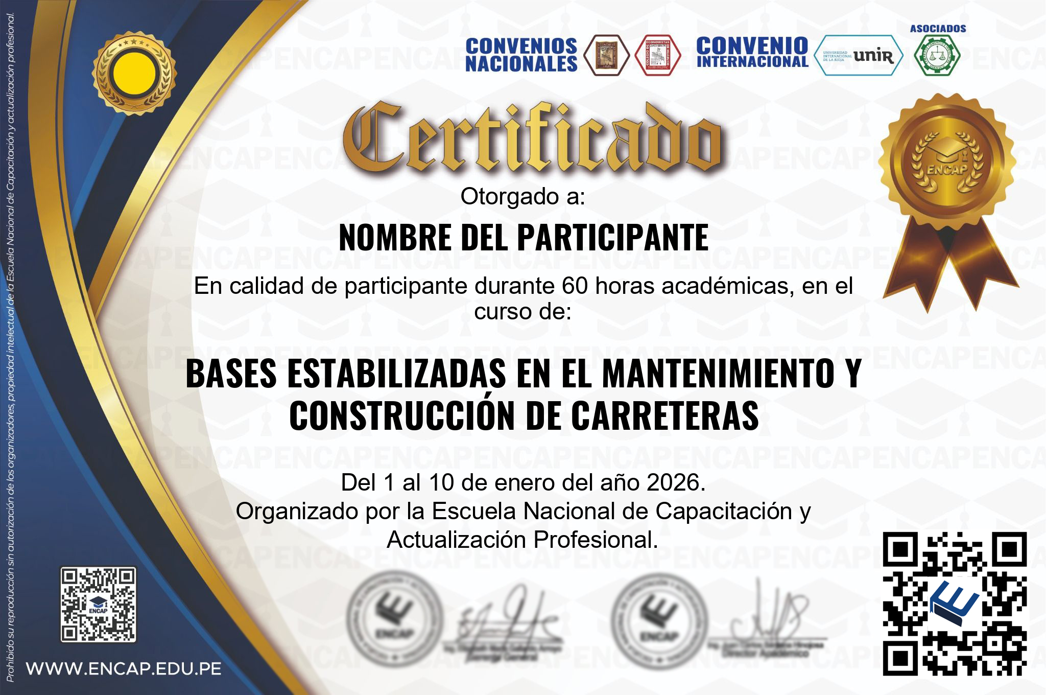 Certificado Especialización