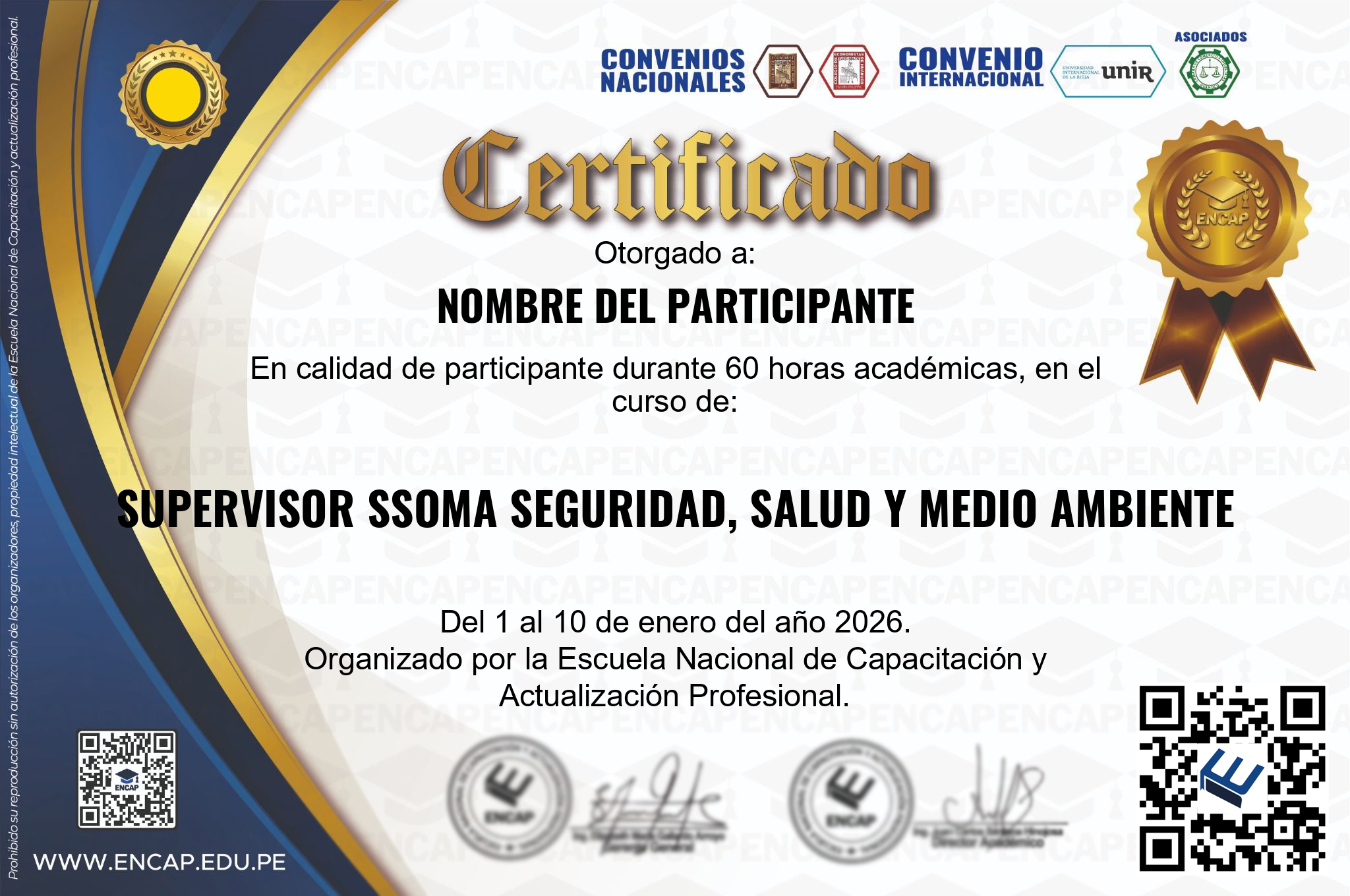 Certificado Especialización