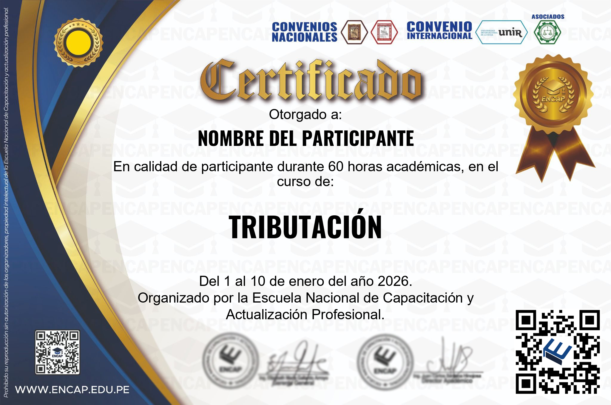 Certificado Especialización