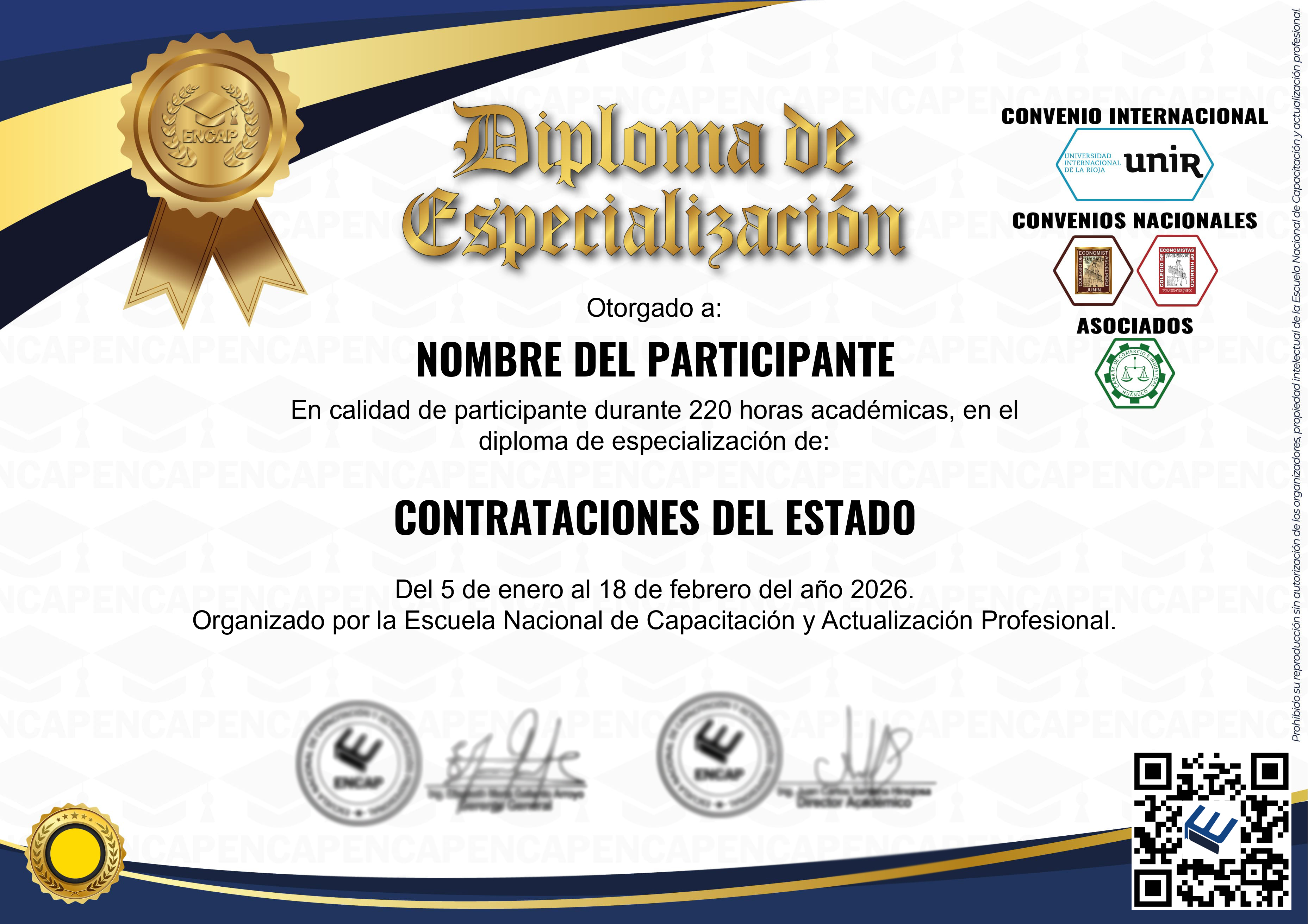 Certificado Especialización
