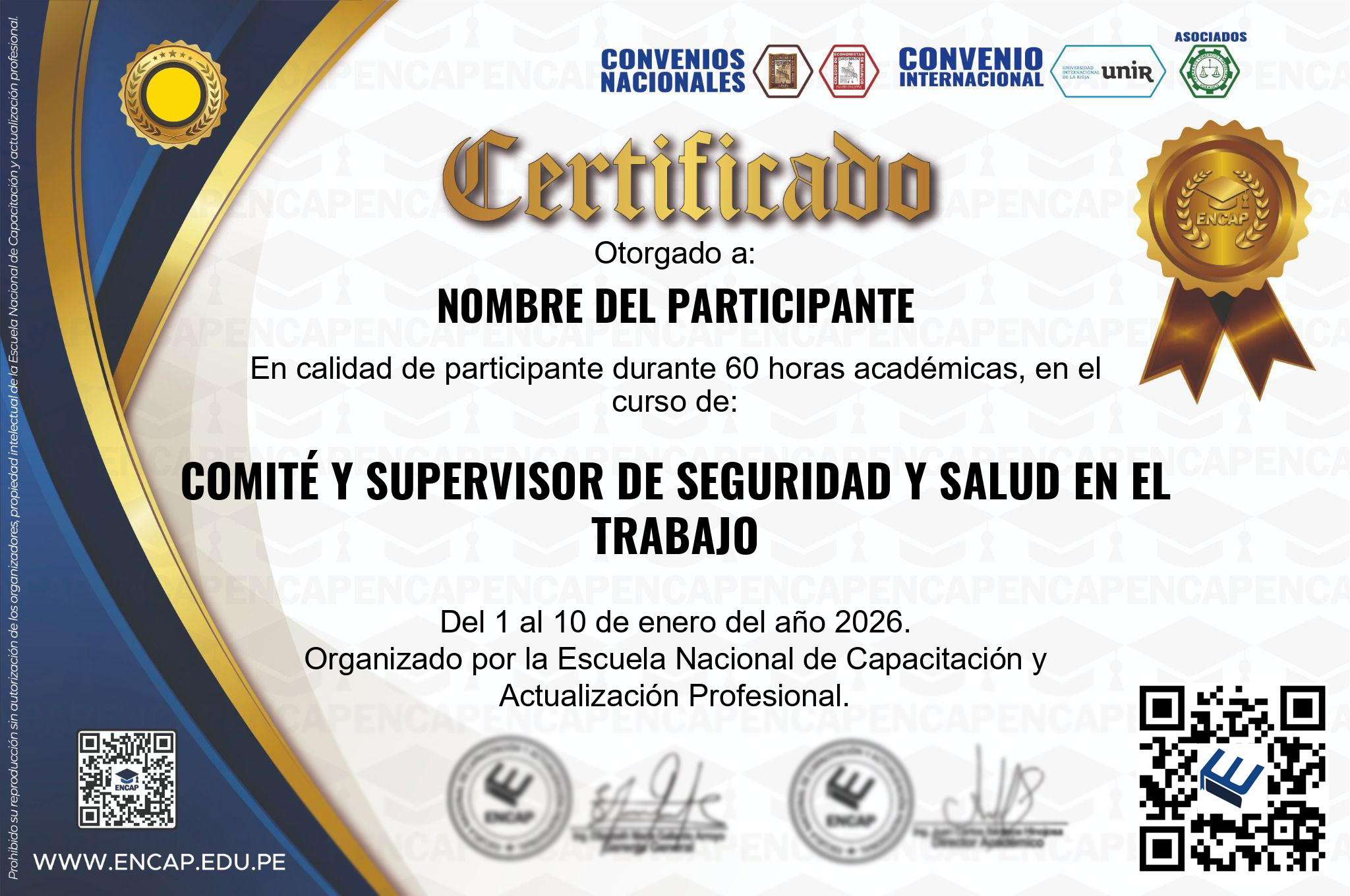 Certificado Especialización