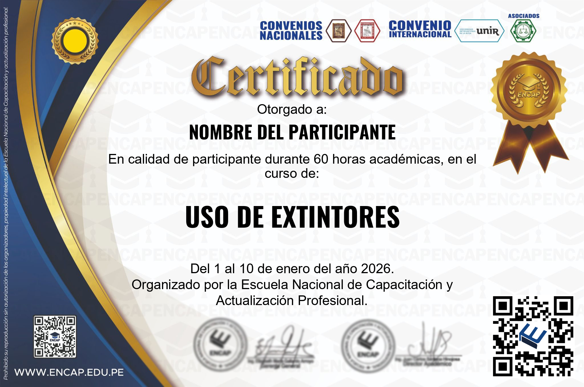 Certificado Especialización