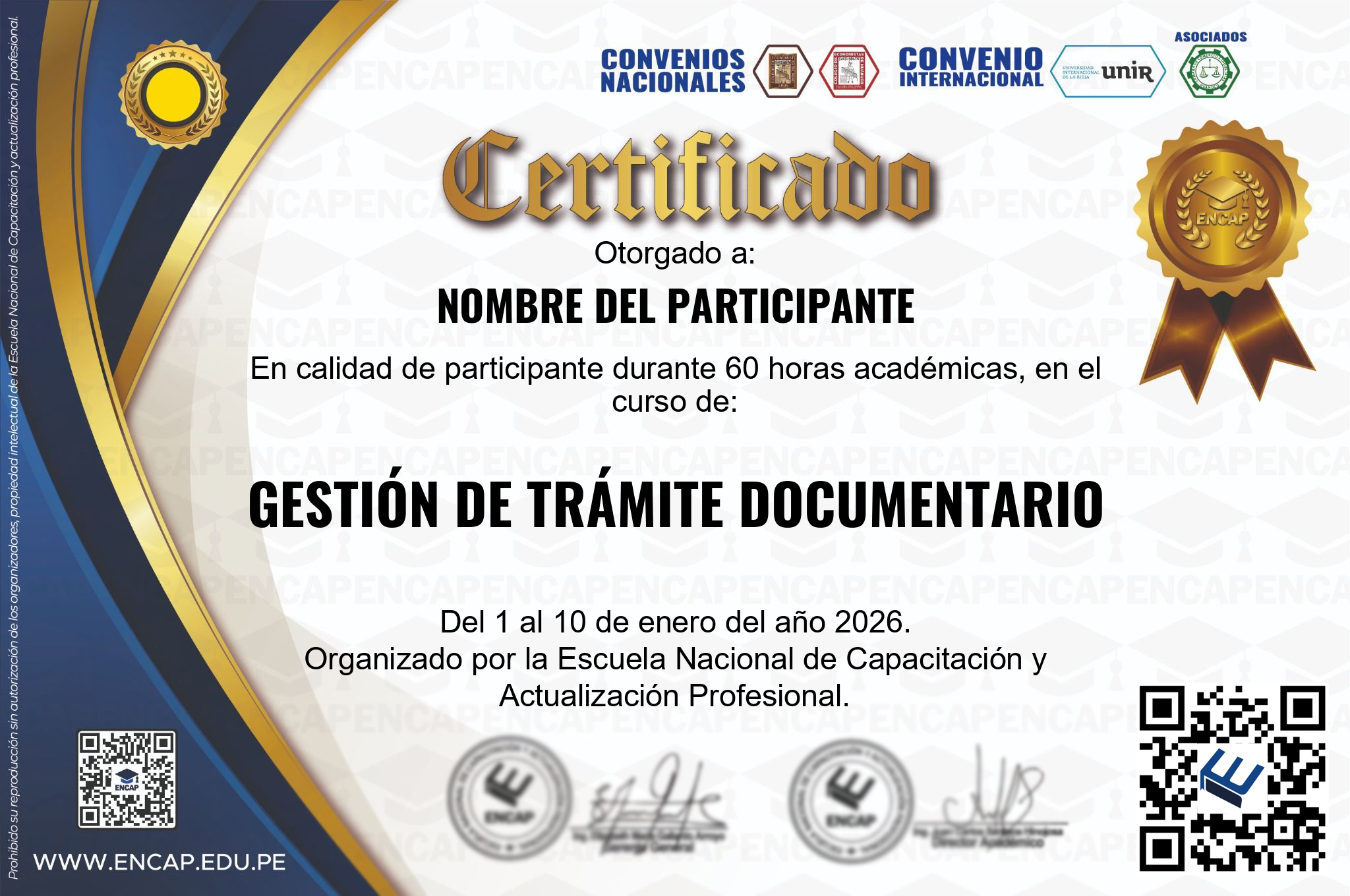 Certificado Especialización