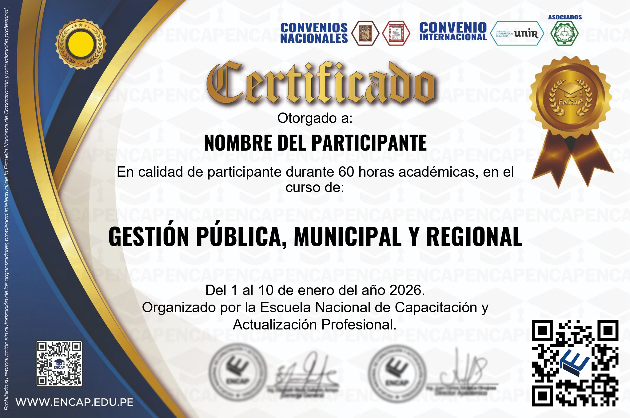 Certificado Especialización