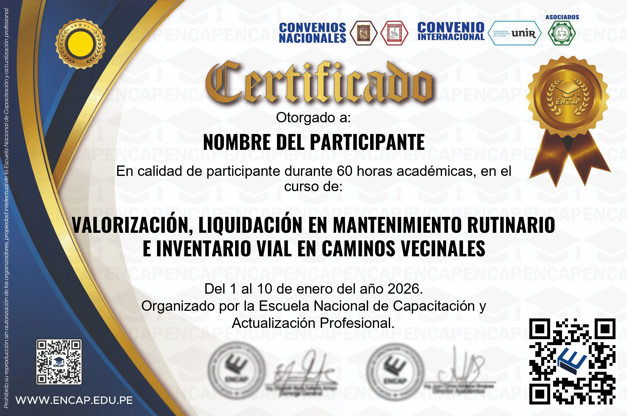 Certificado Especialización