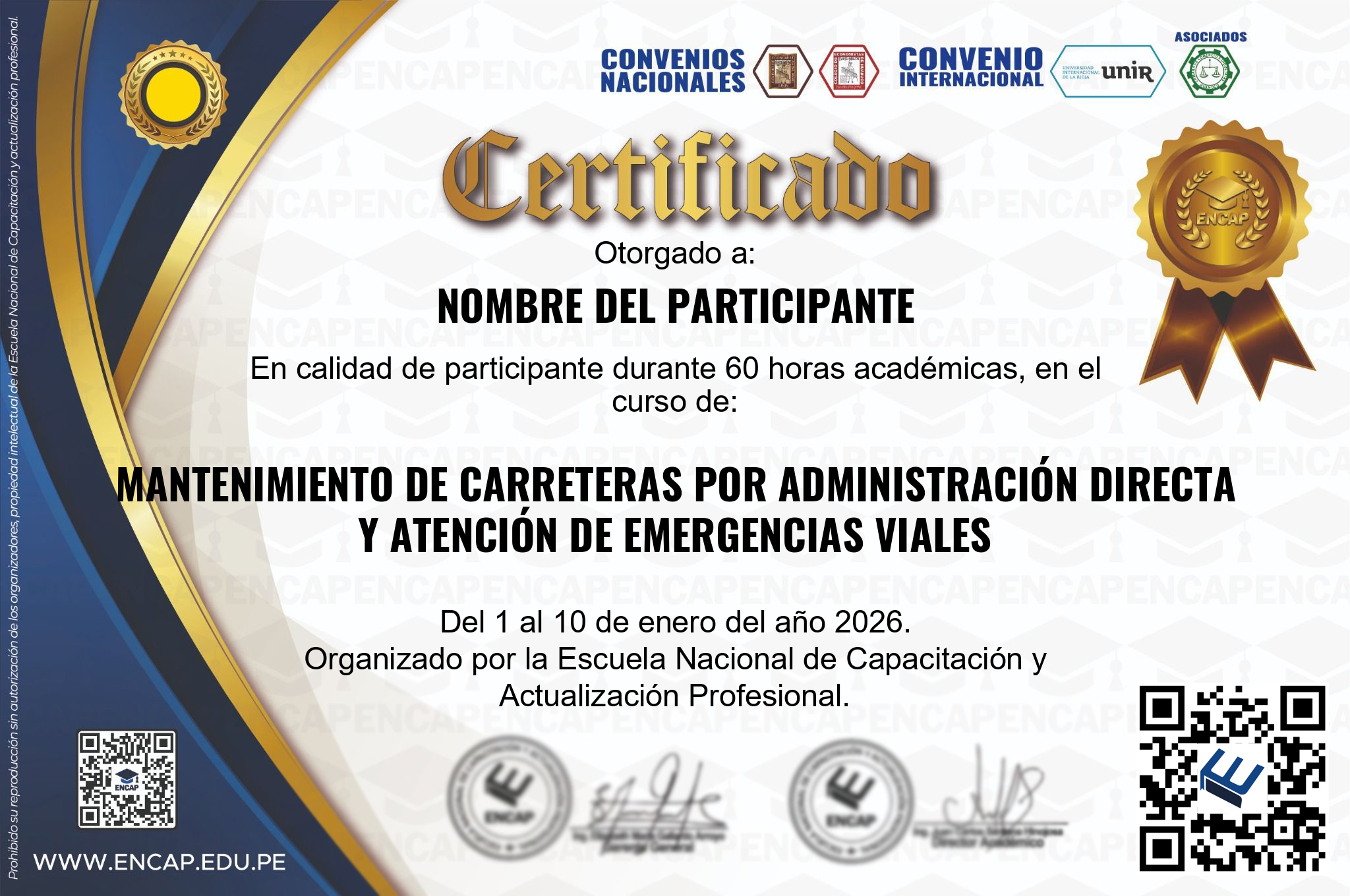 Certificado Especialización