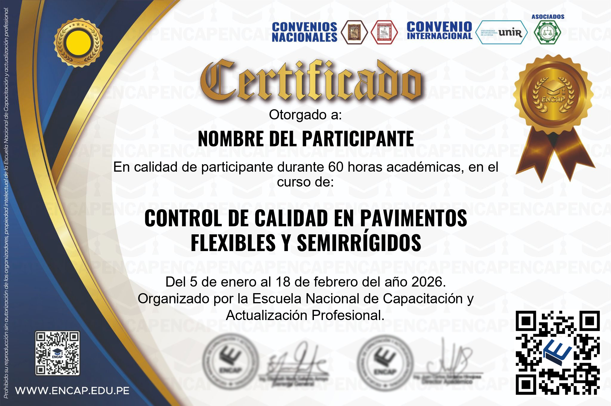 Certificado Especialización