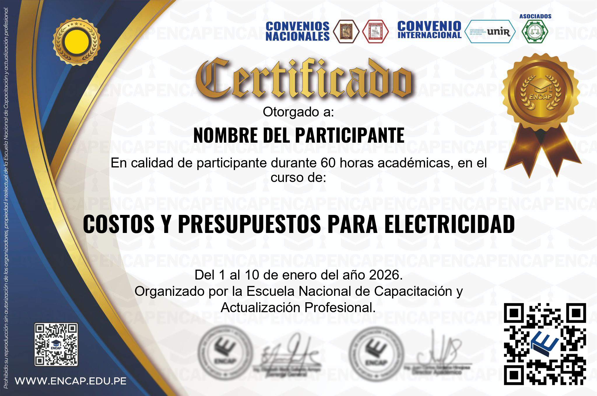 Certificado Especialización