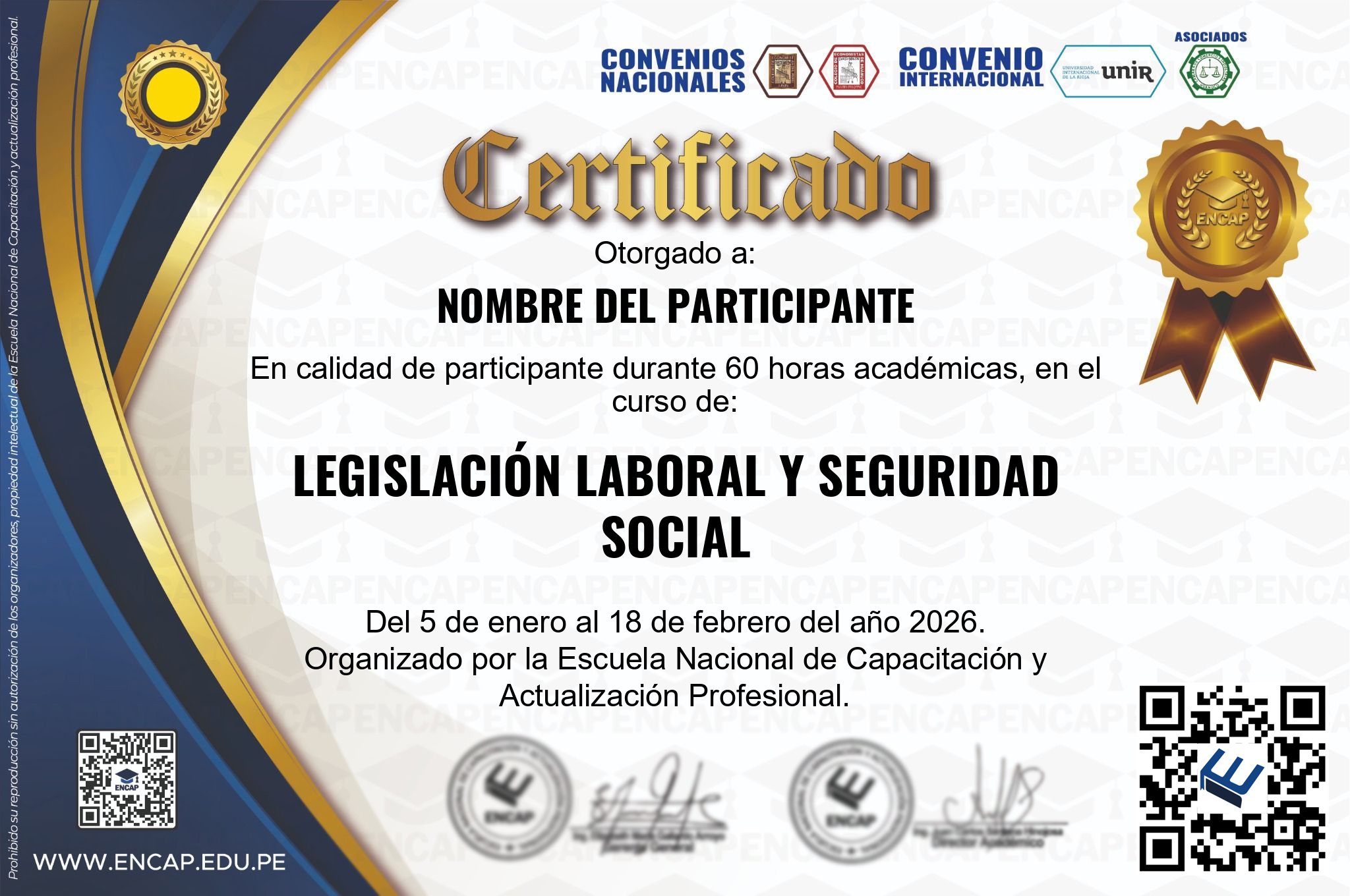 Certificado Especialización