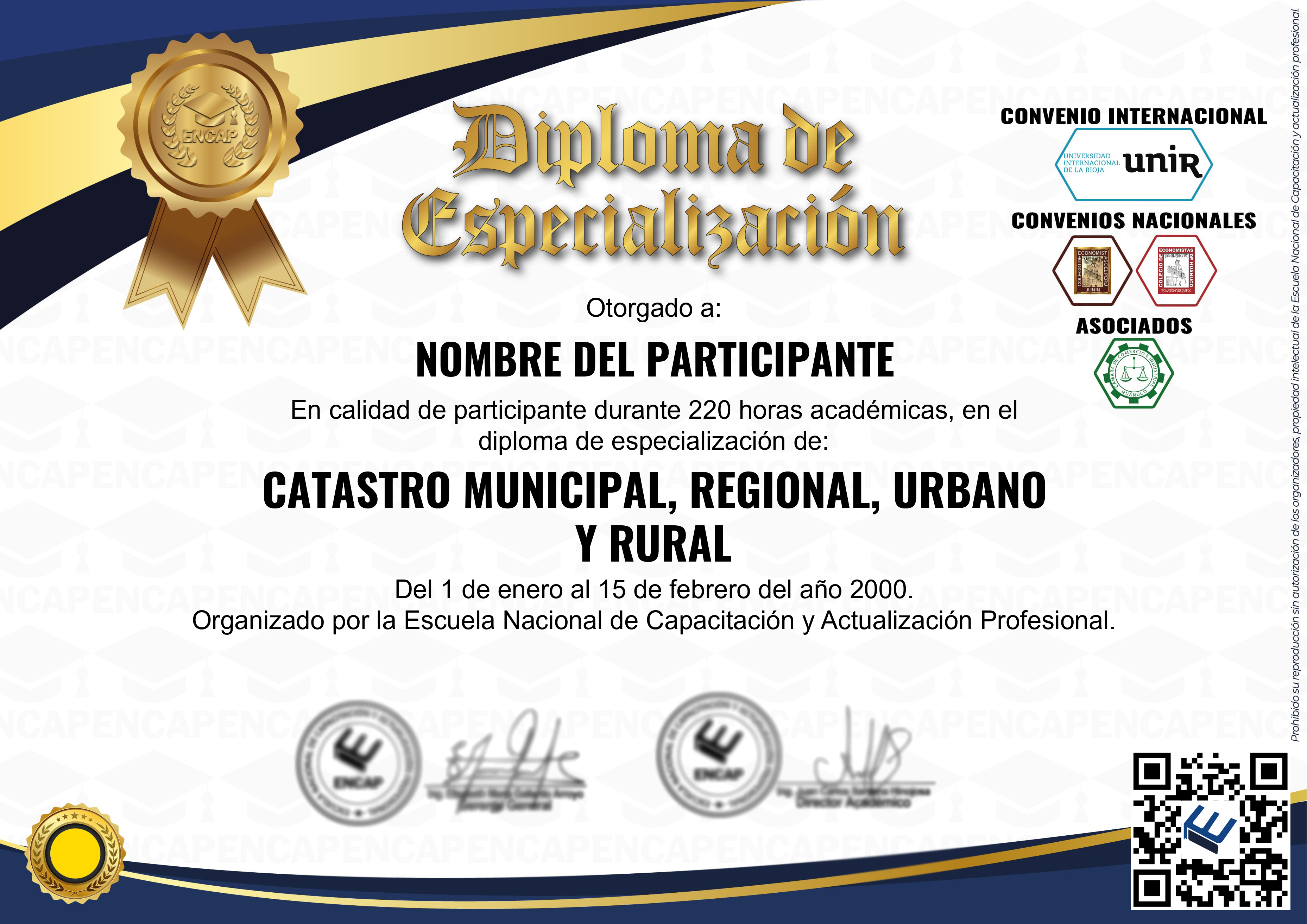 Certificado Especialización
