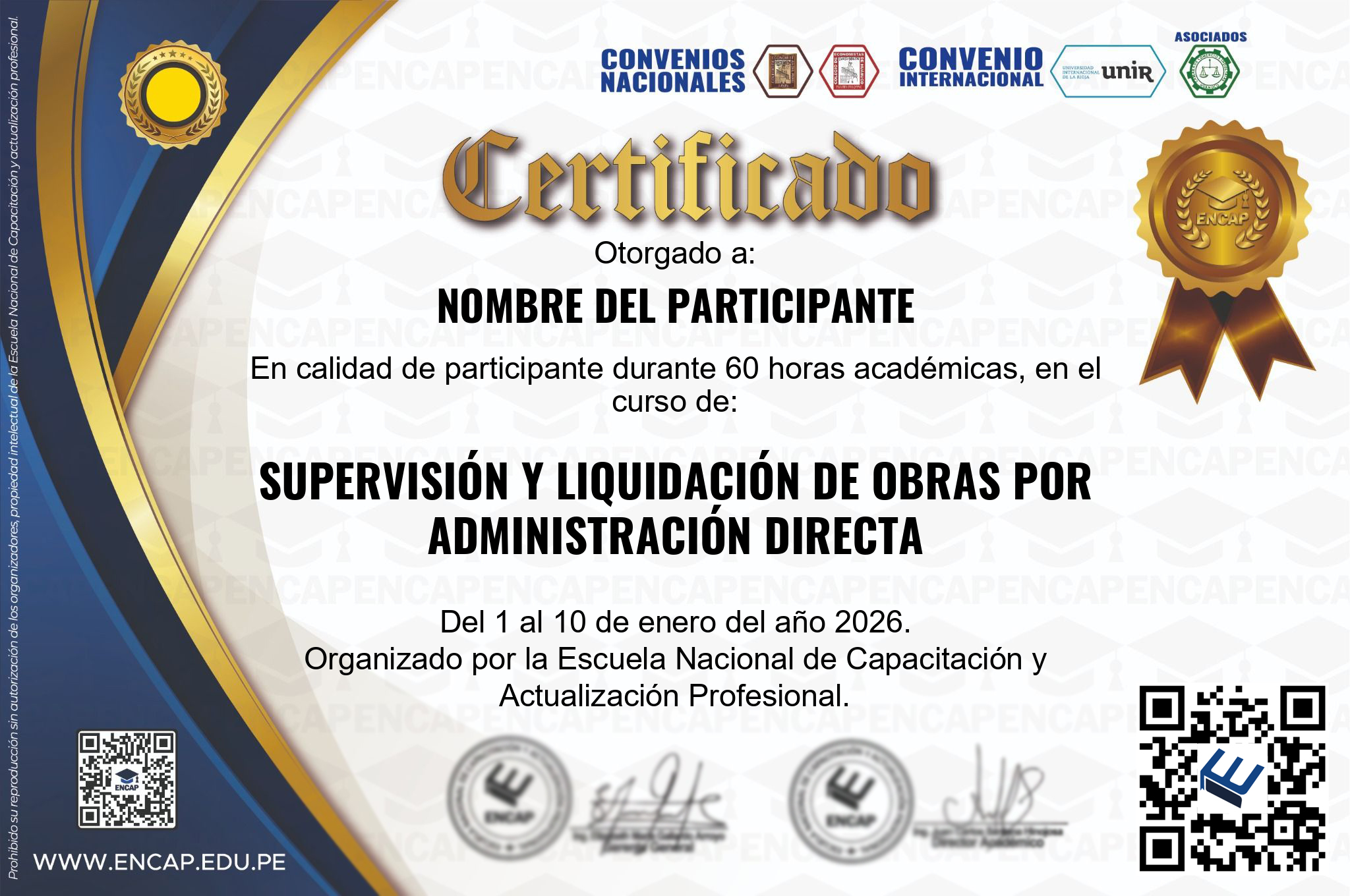 Certificado Especialización