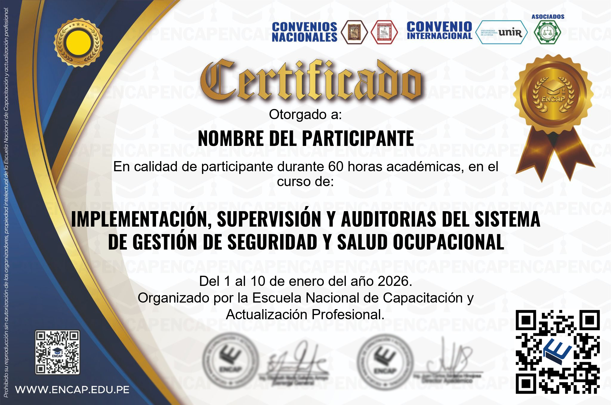 Certificado Especialización