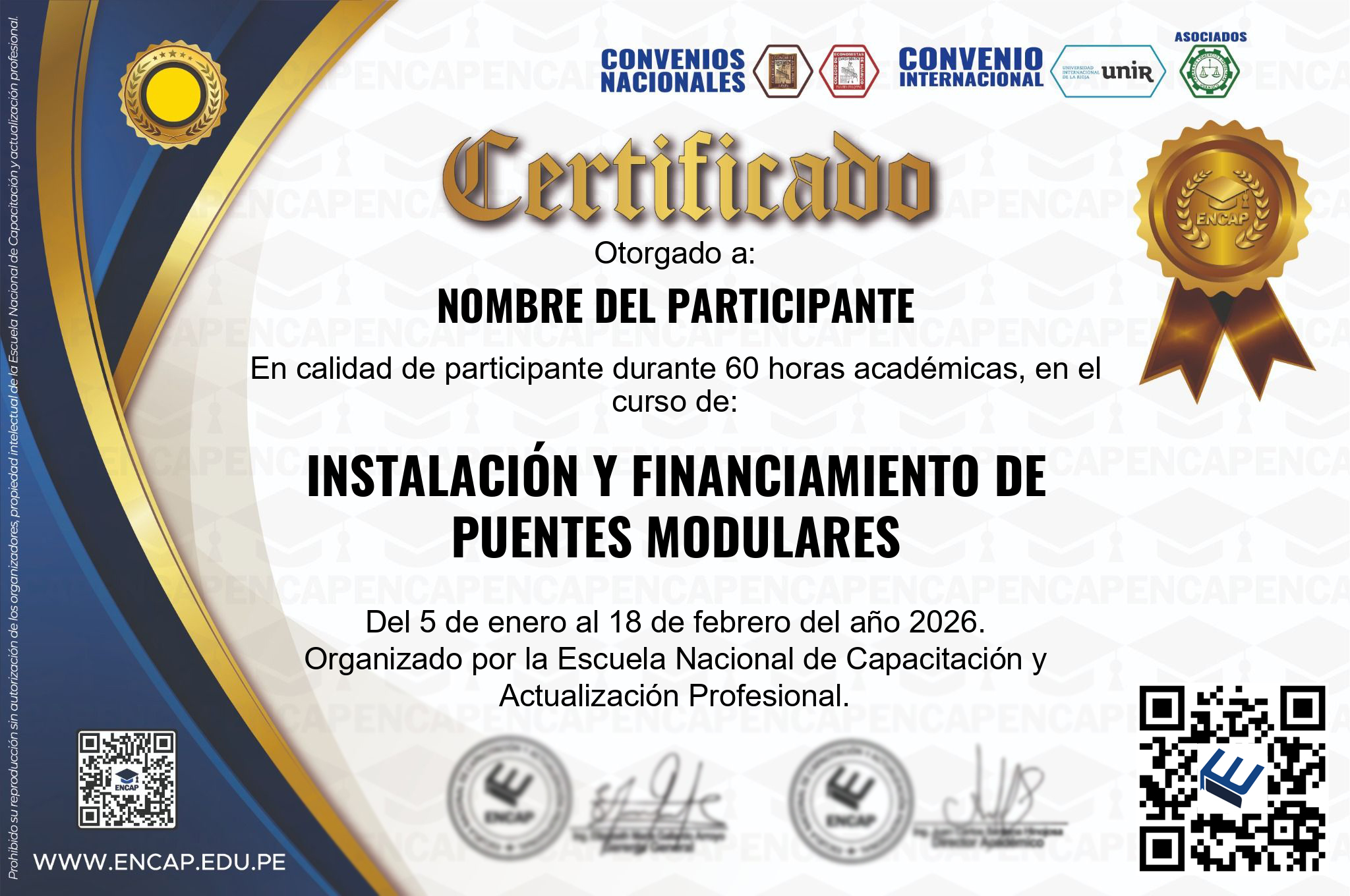 Certificado Especialización