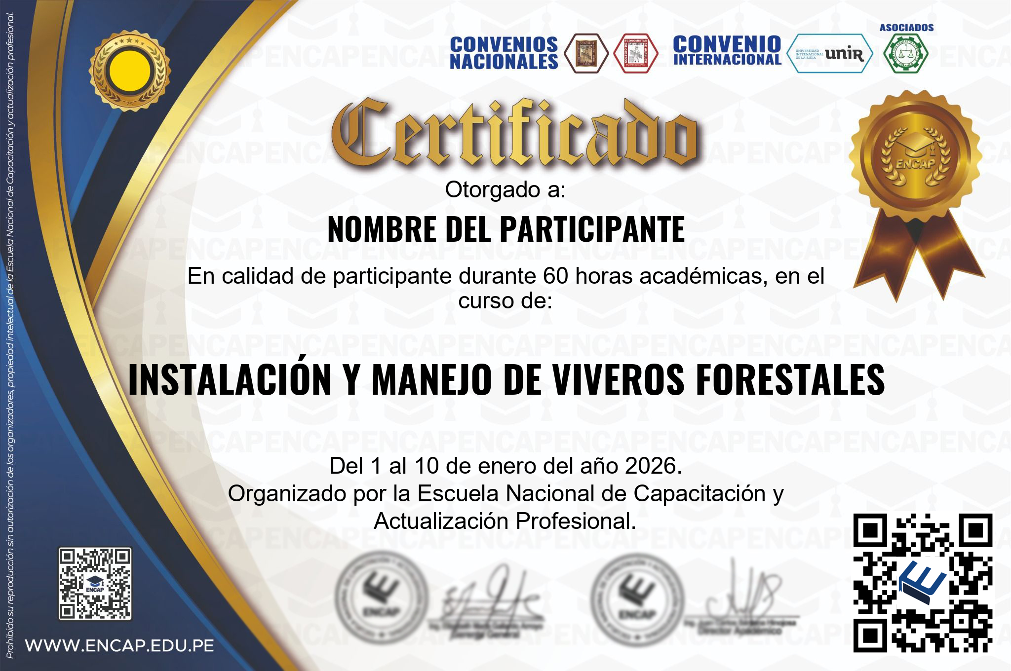 Certificado Especialización