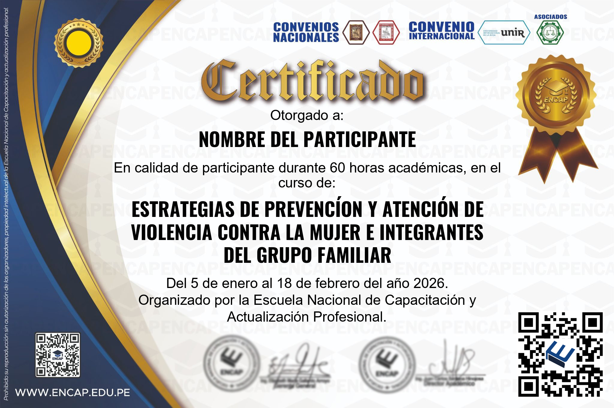 Certificado Especialización