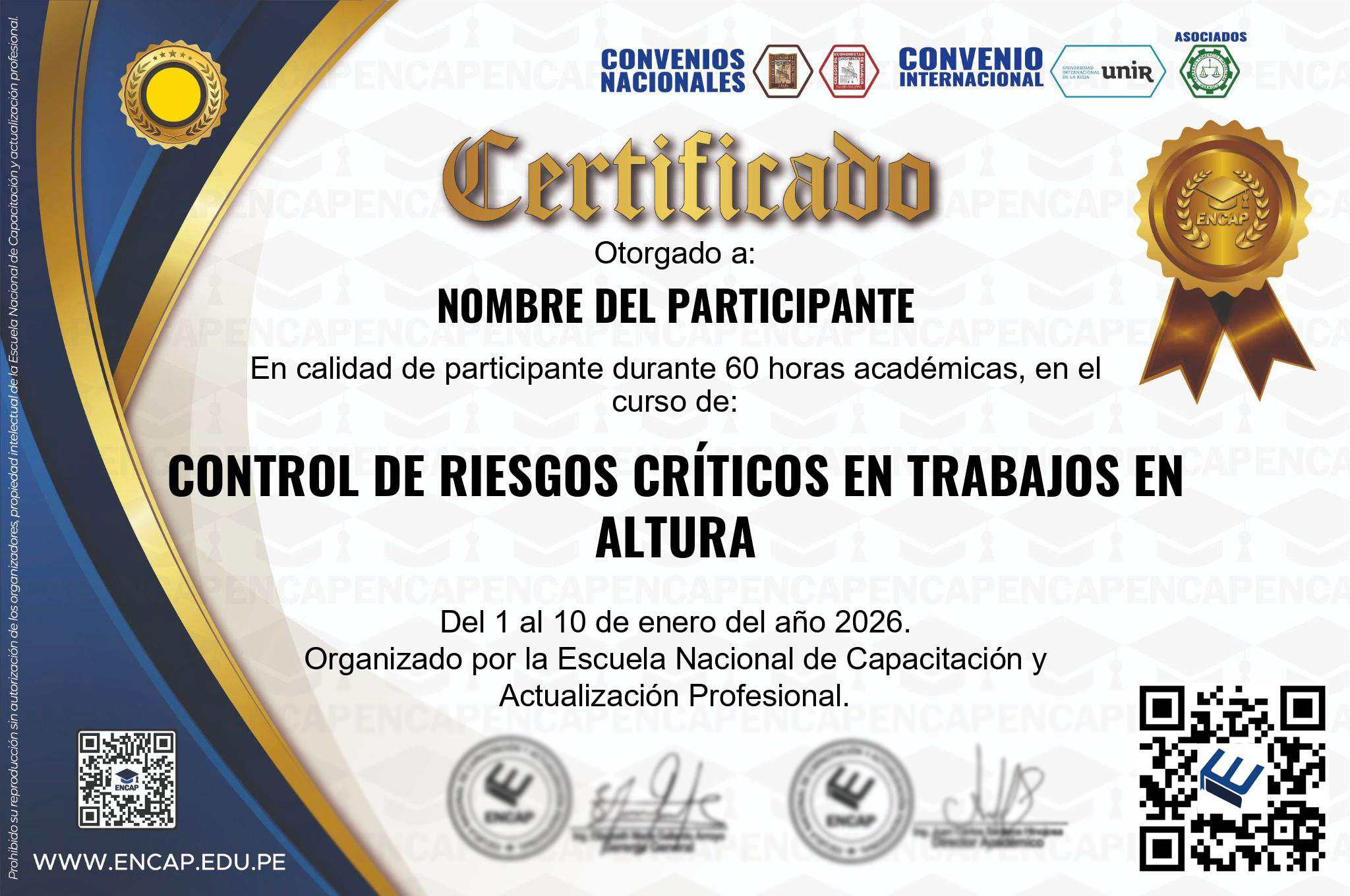 Certificado Especialización