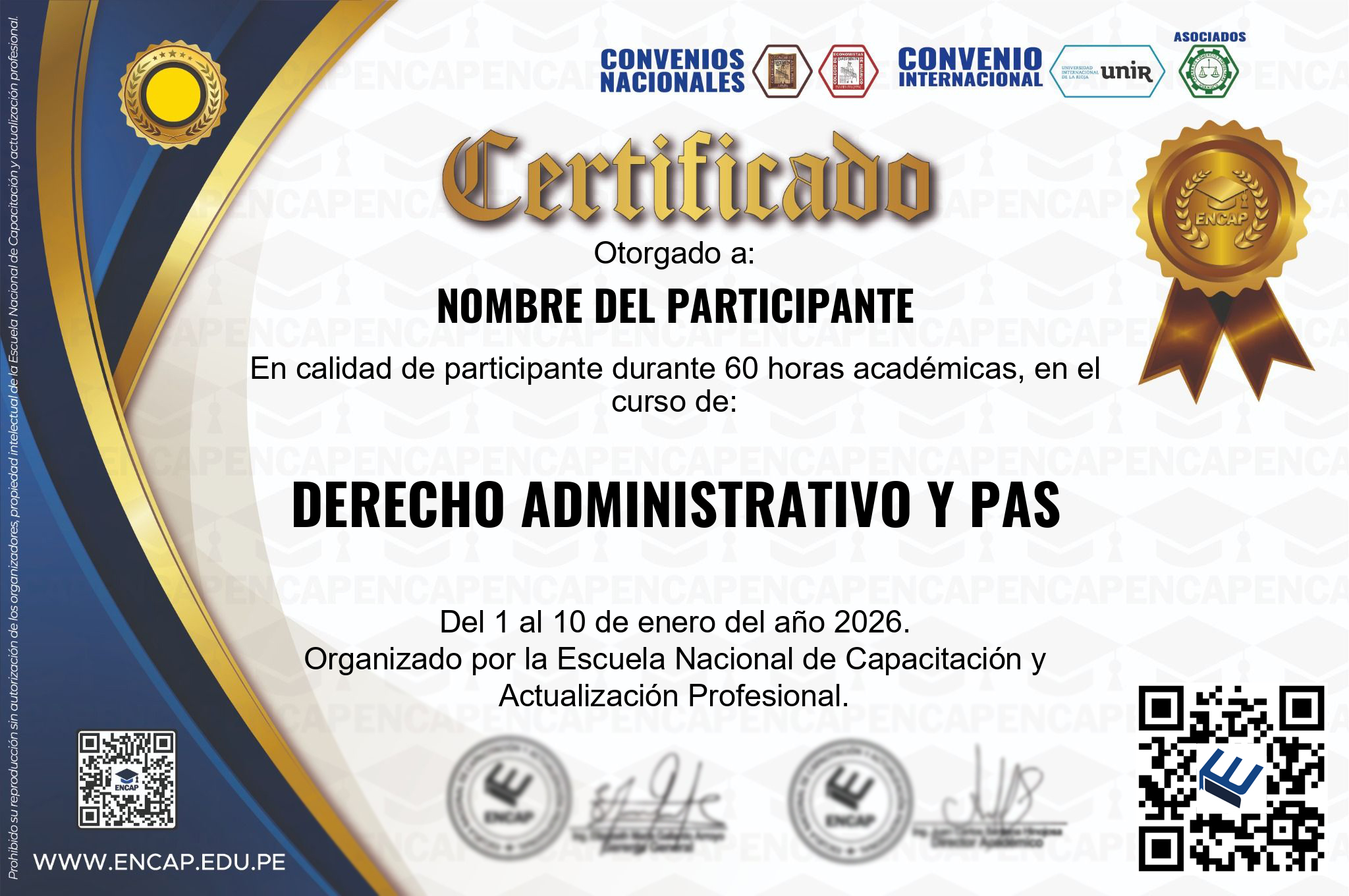 Certificado Especialización