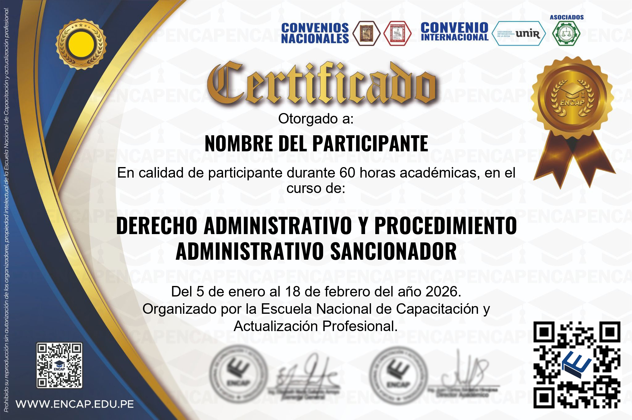 Certificado Especialización