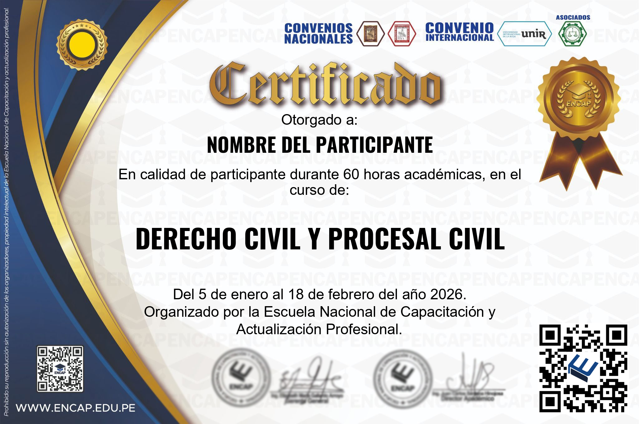 Certificado Especialización