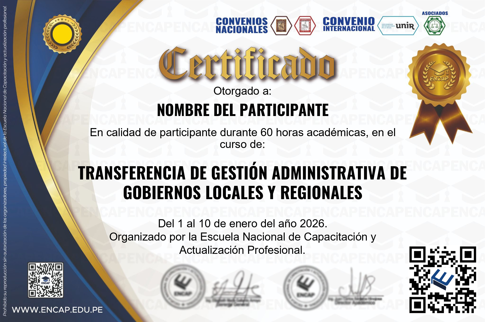 Certificado Especialización