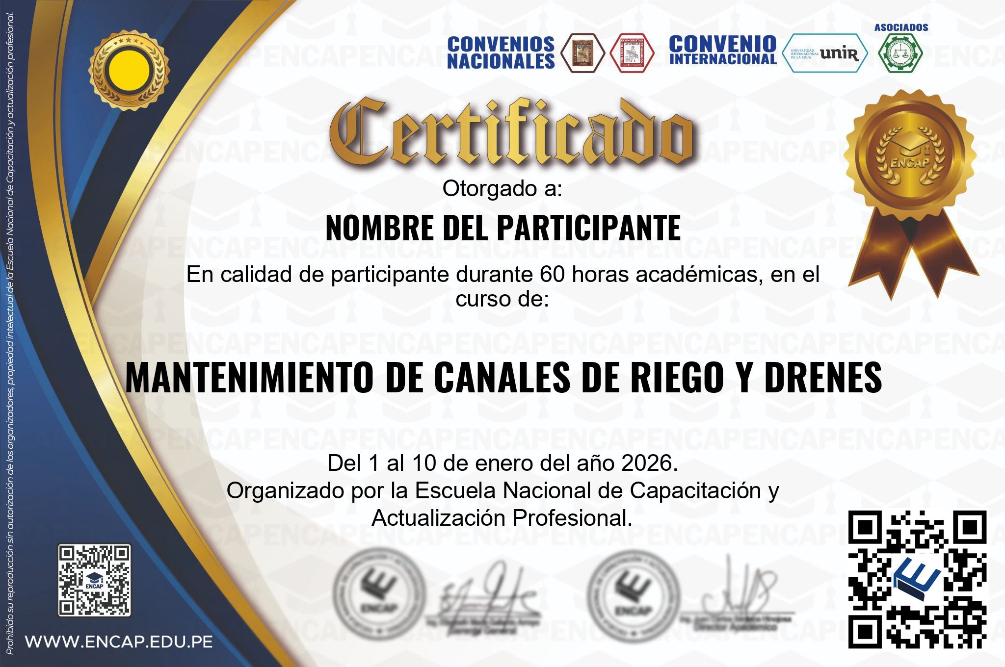 Certificado Especialización