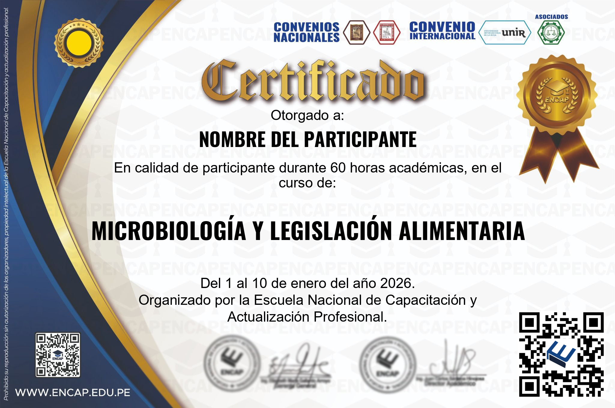 Certificado Especialización