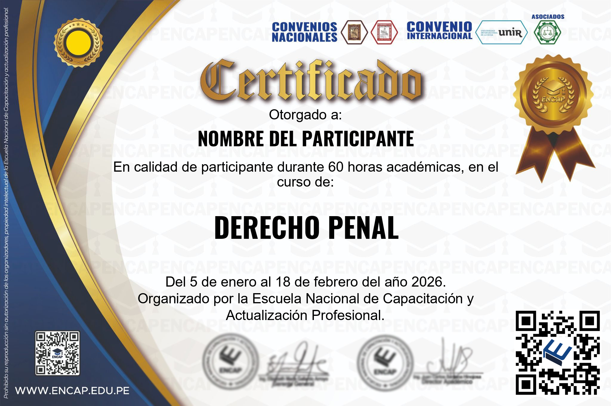 Certificado Especialización