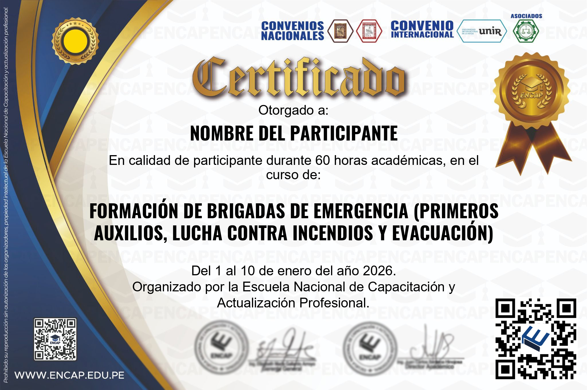 Certificado Especialización
