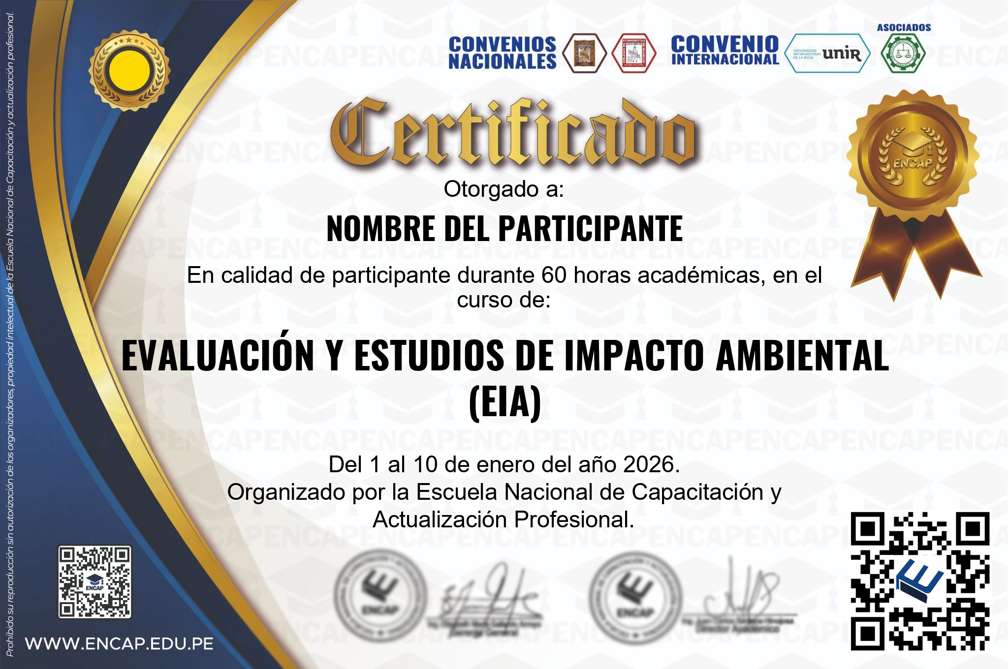 Certificado Especialización