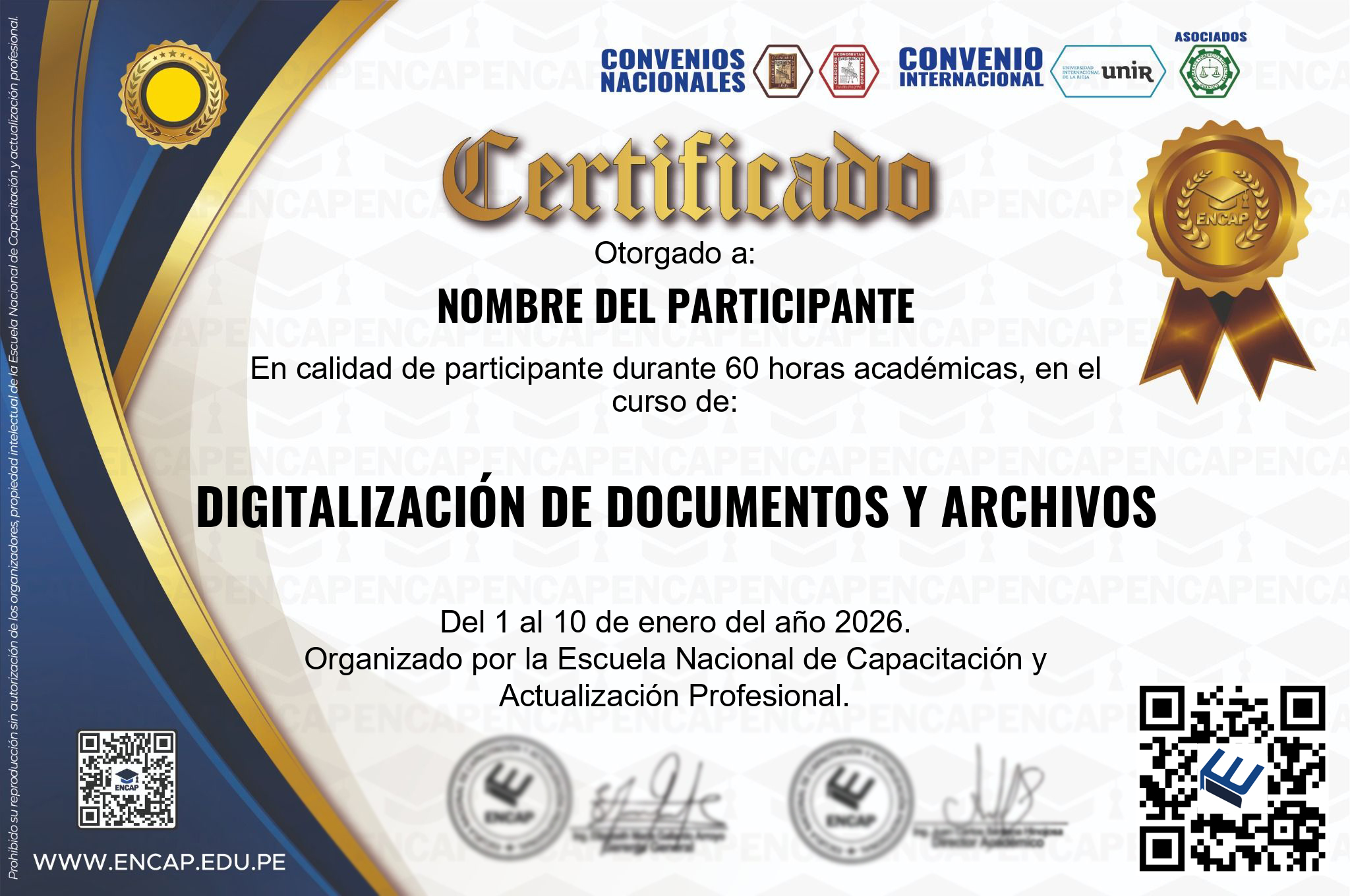 Certificado Especialización